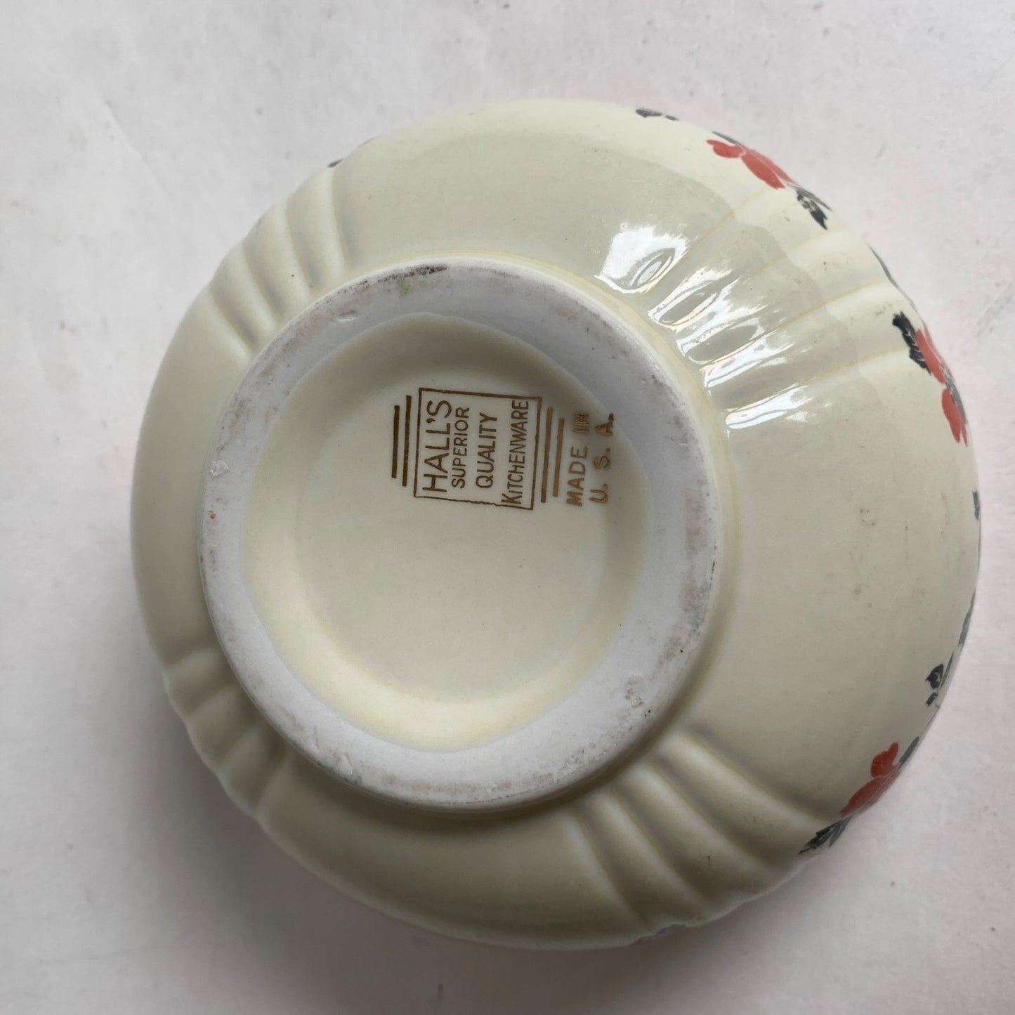 Hall's Kitchenware Bowl Orange Floral