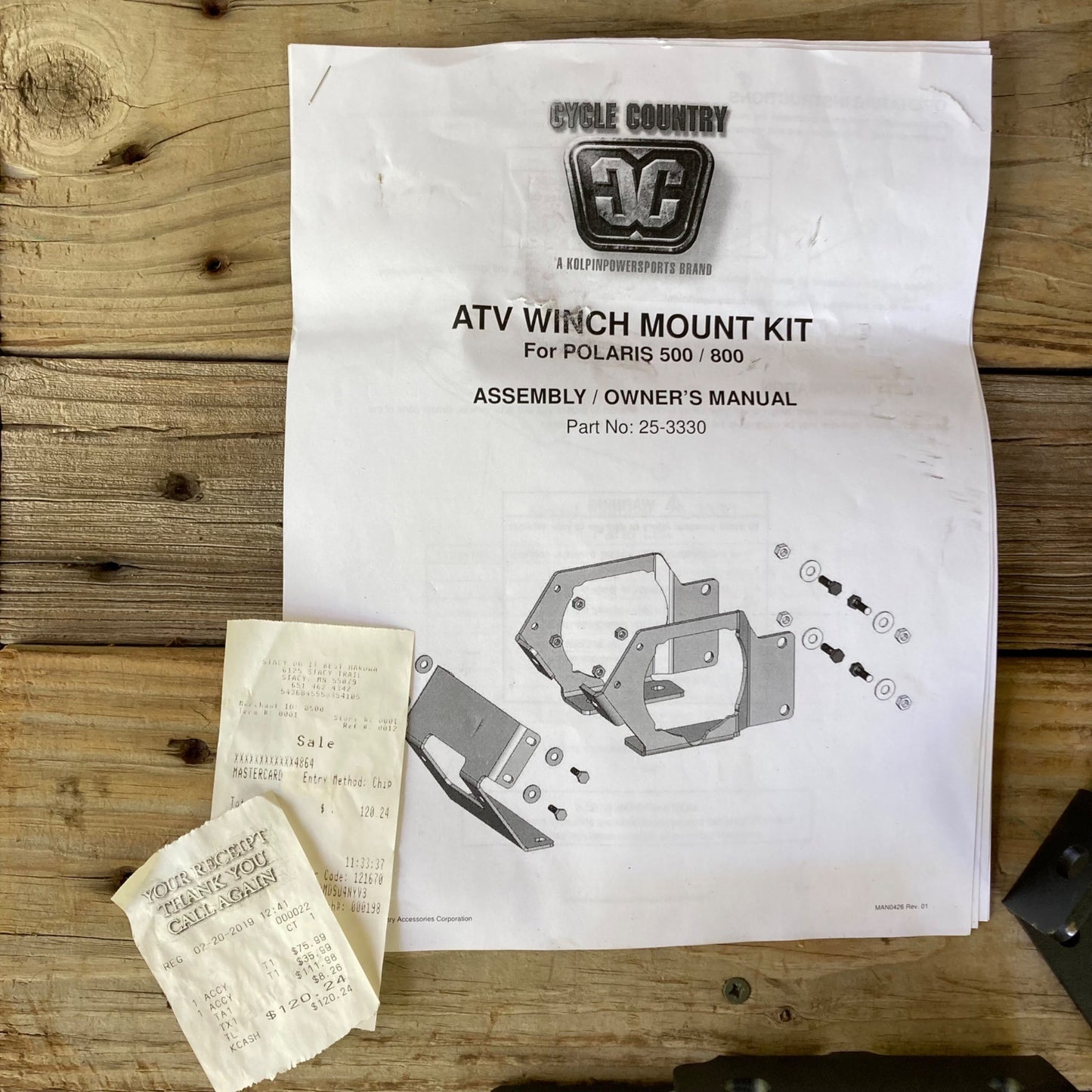 Polaris Sportsman 500/800 ATV Winch Mount Kit Bracket 25-3330 NEW