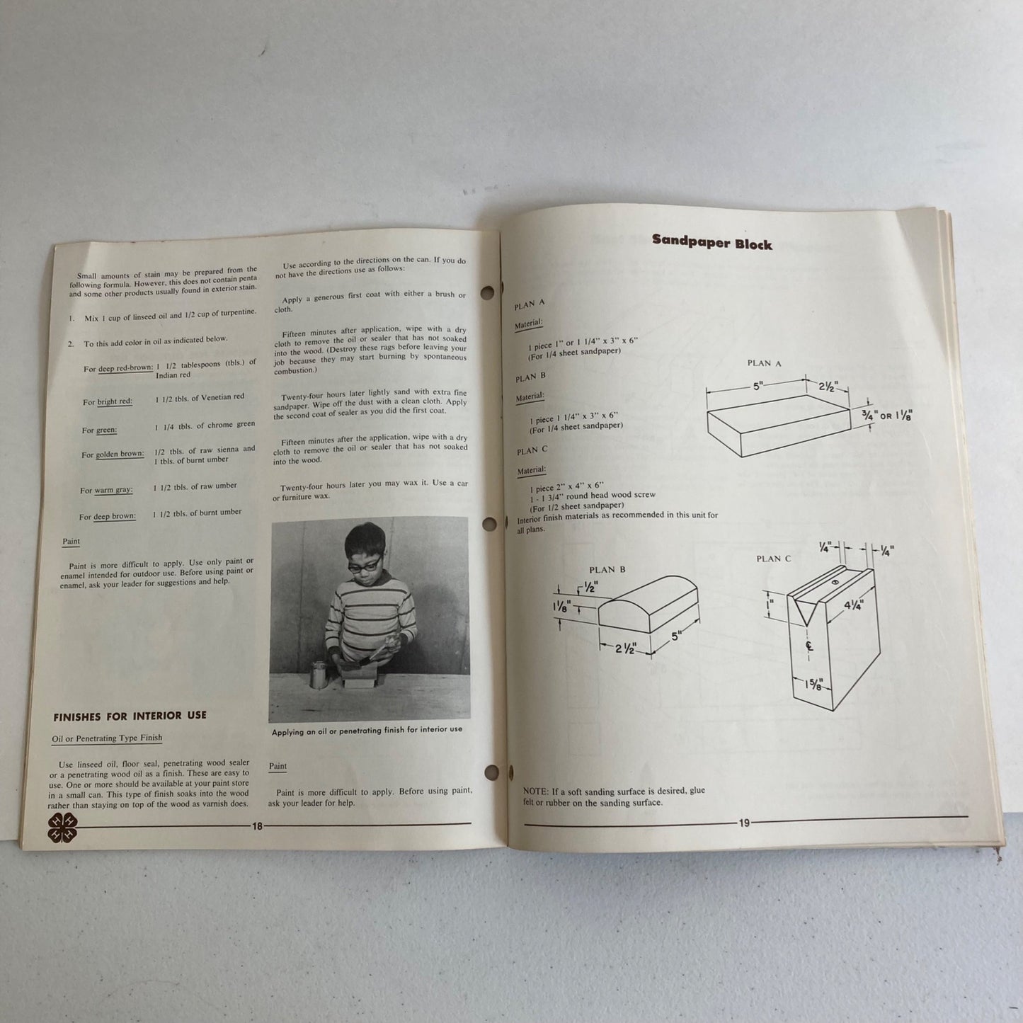 Vintage 1970's 4H Member's Manual Unit 1 Adventures in Woodworking Activity Book