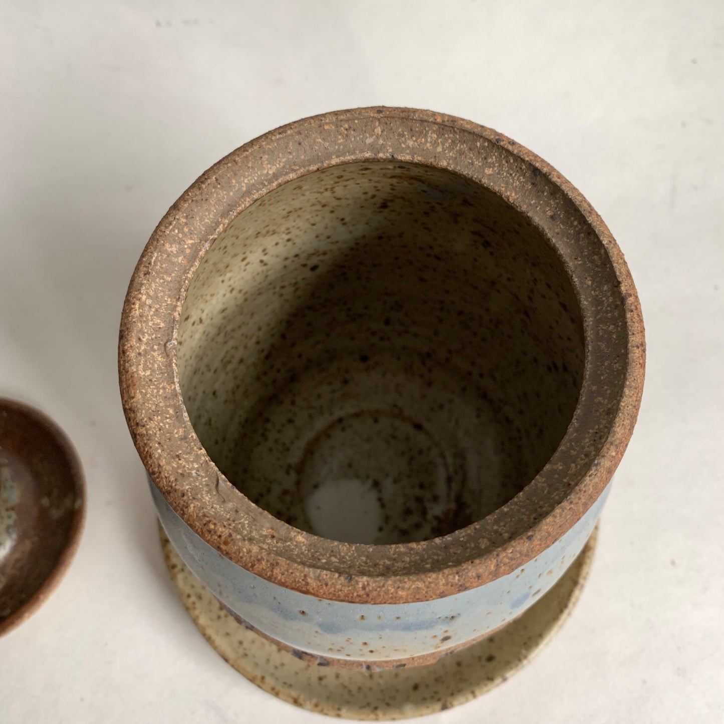Honey Pot Lidded with Stick Pottery Handmade