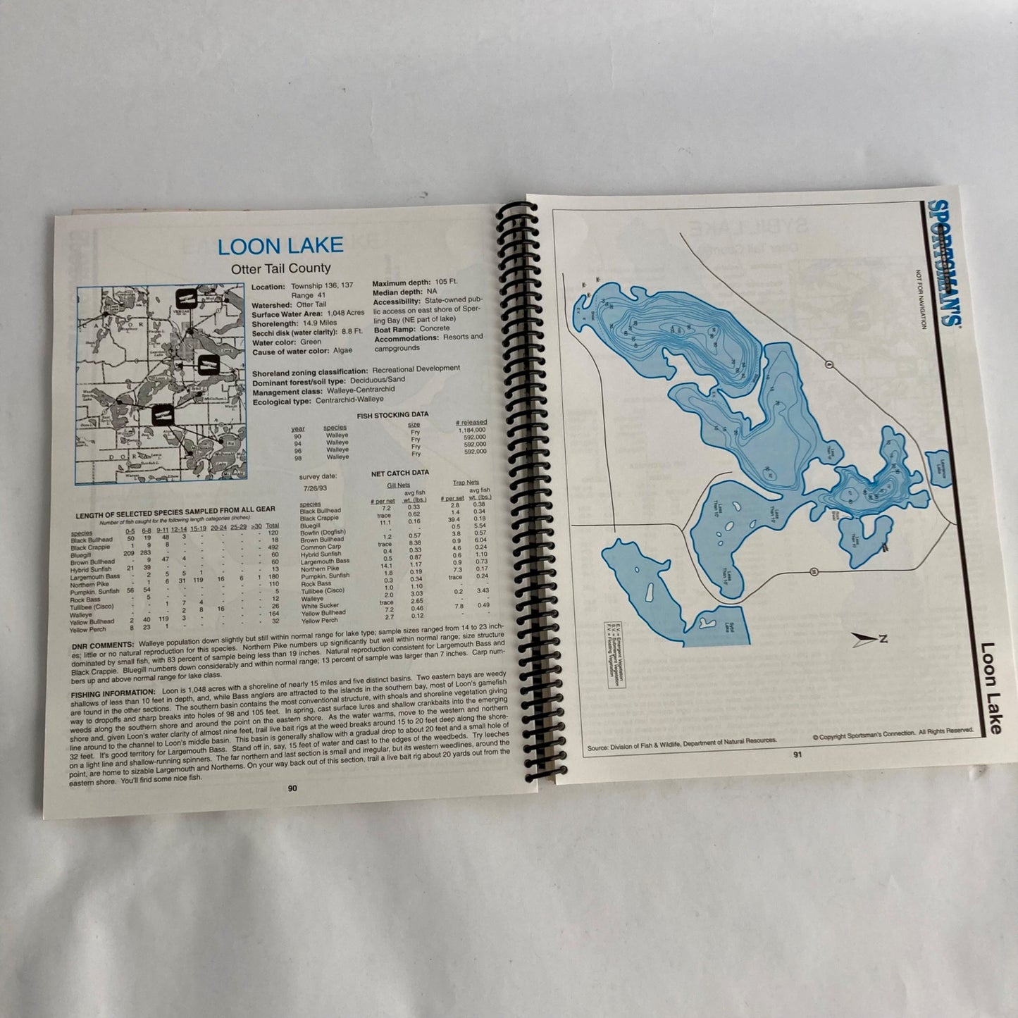 Sportsman's Connection Detroit Lakes & Otter Tail Area Fishing Map Guide Book MN