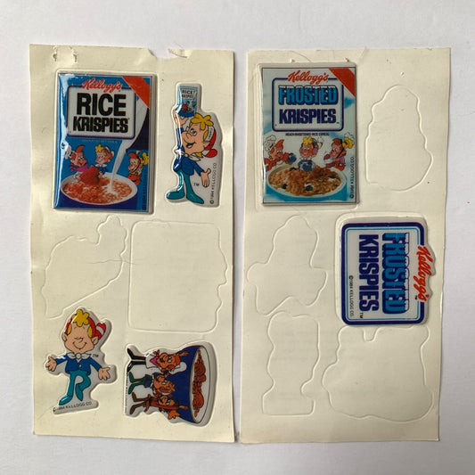1984 Vintage Kellogg's Rice Krispies Puffy Stickers Set of 6
