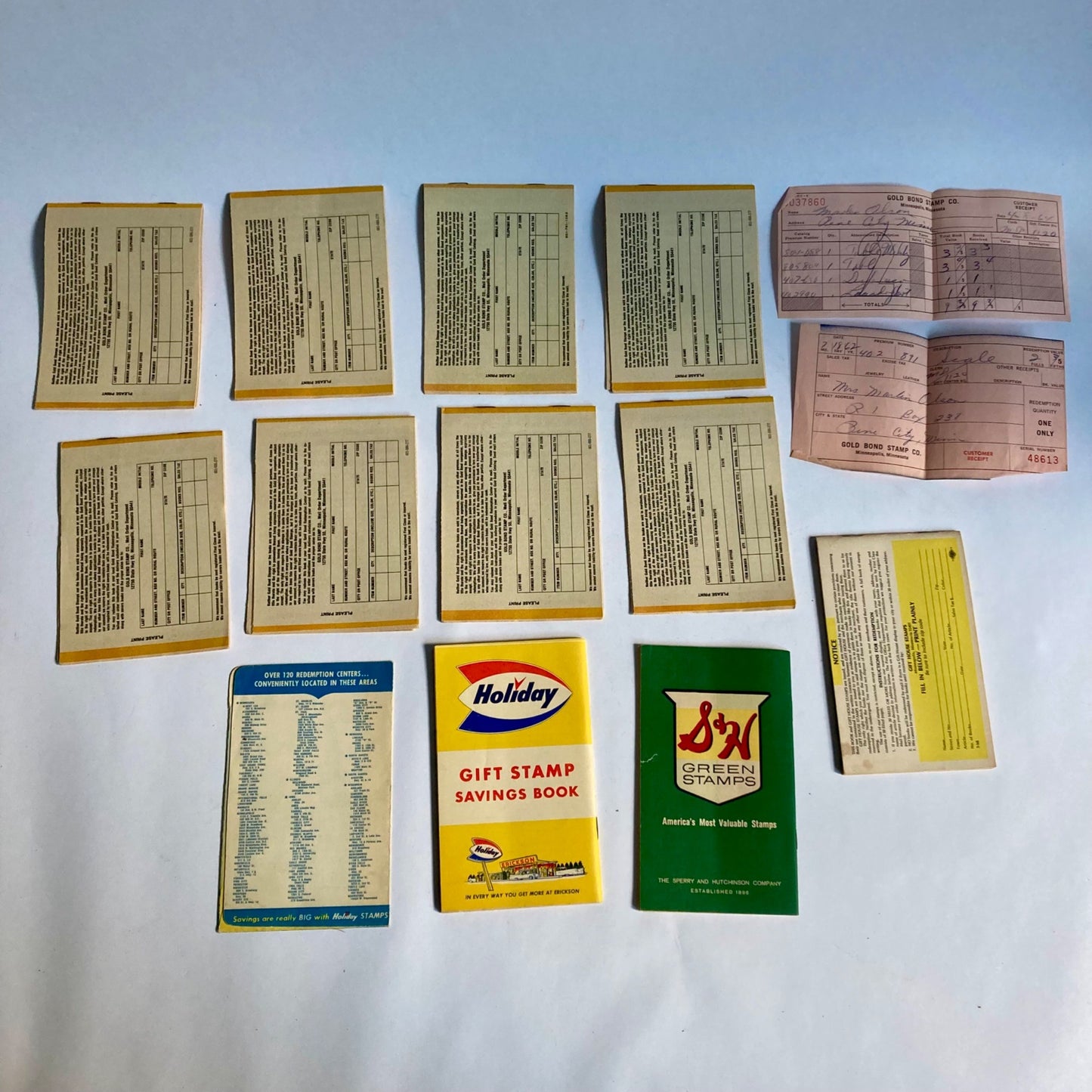 Lot Vintage Gold Bond Savers Books Holiday Gift Stamp S&N Green Stamps House
