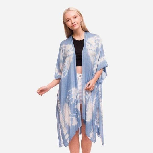 NEW Women's Lightweight Tie Dye Print Kimono