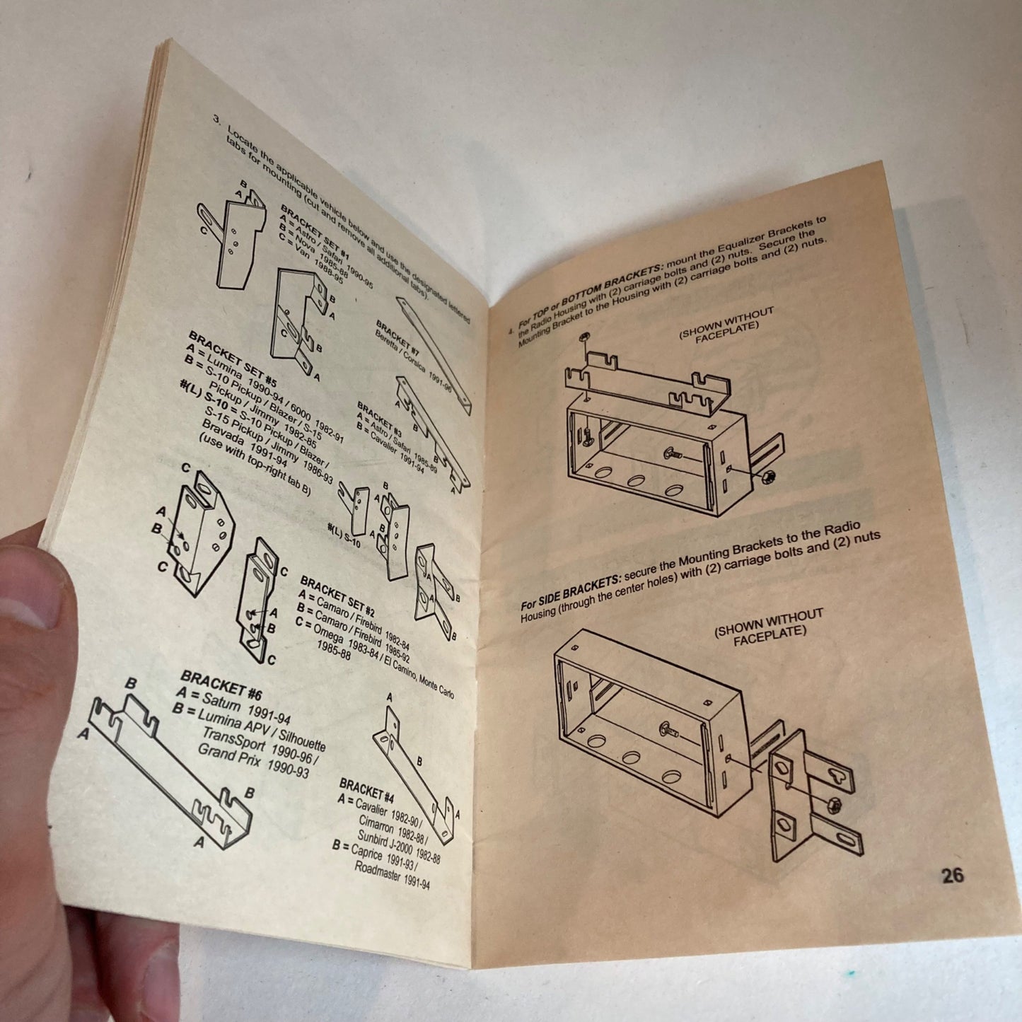 99-4544 /AW-444GM General Motors GM Radio Stereo Installation Instructions 82-96