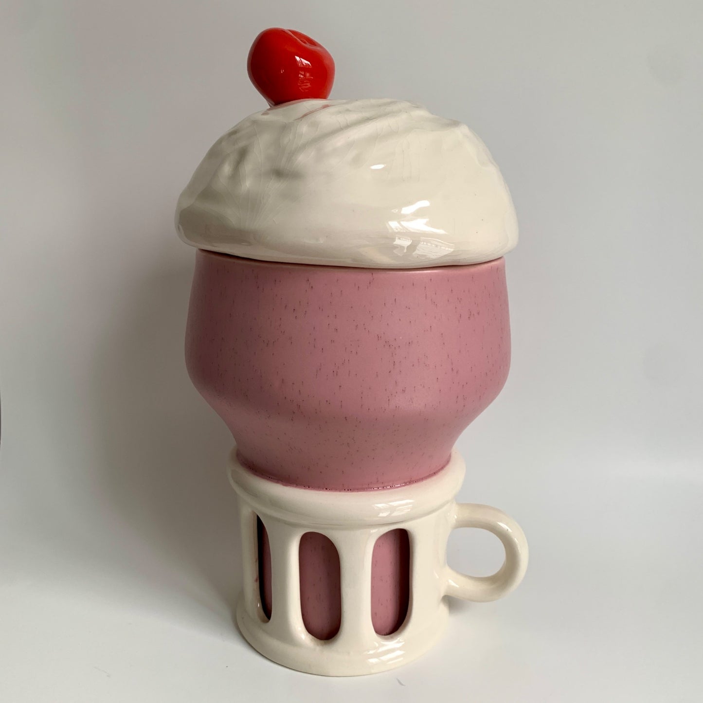 ADORABLE Vintage Milkshake Cookie Jar with Cherry 13" Tall
