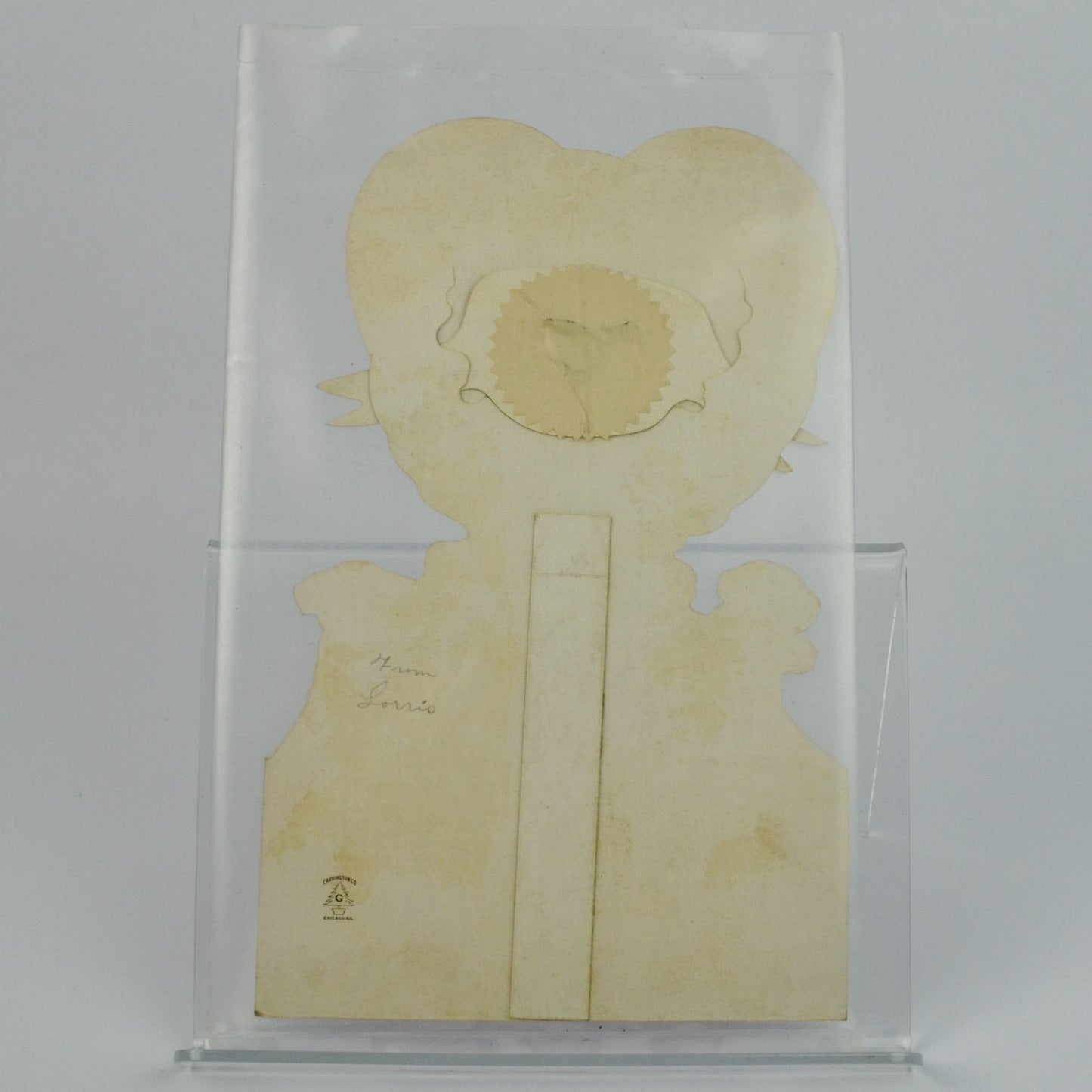 Vintage Googly Eyed Girl Valentine Card Large