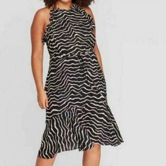 Who What Wear Zebra Print Chiffon Sheath Dress