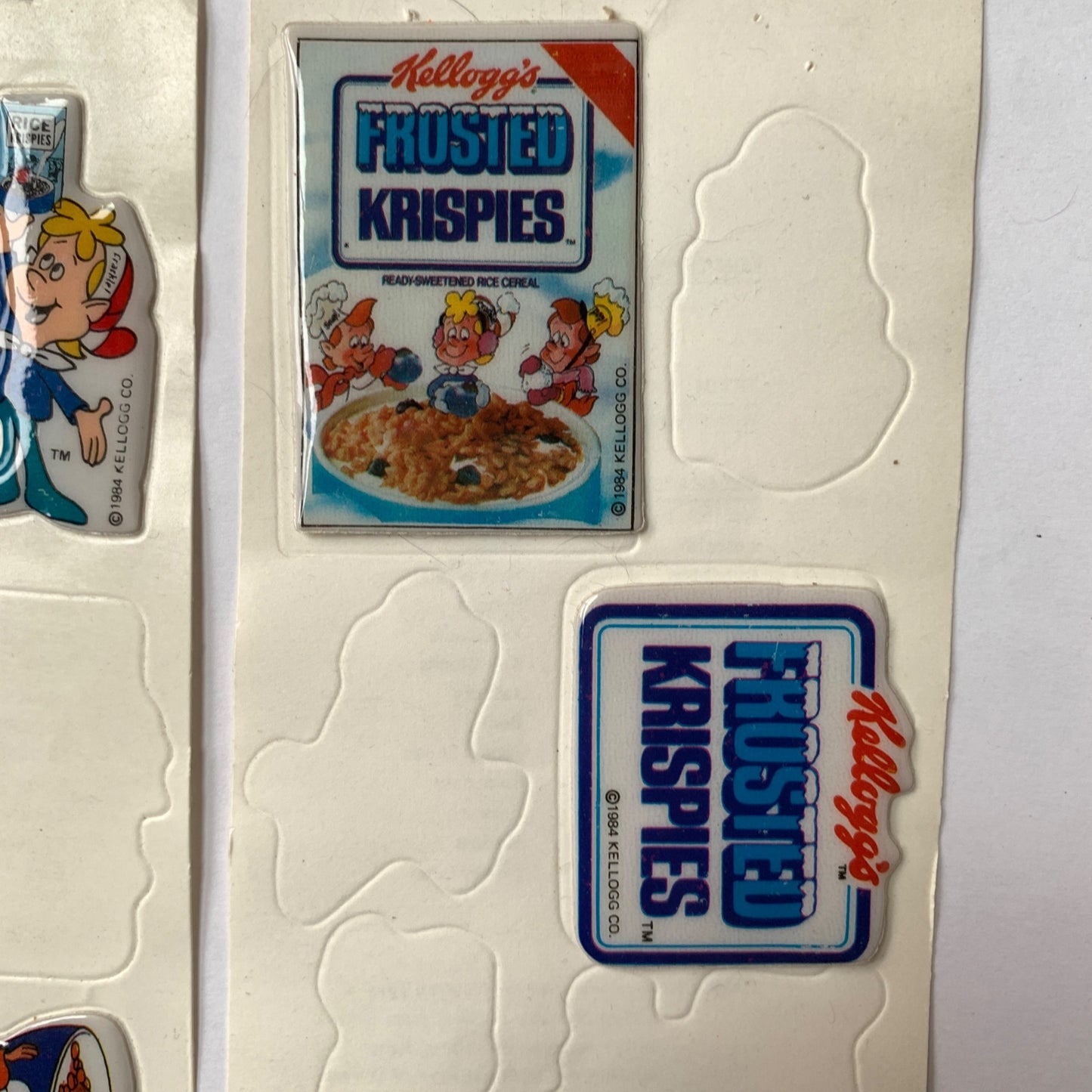 1984 Vintage Kellogg's Rice Krispies Puffy Stickers Set of 6