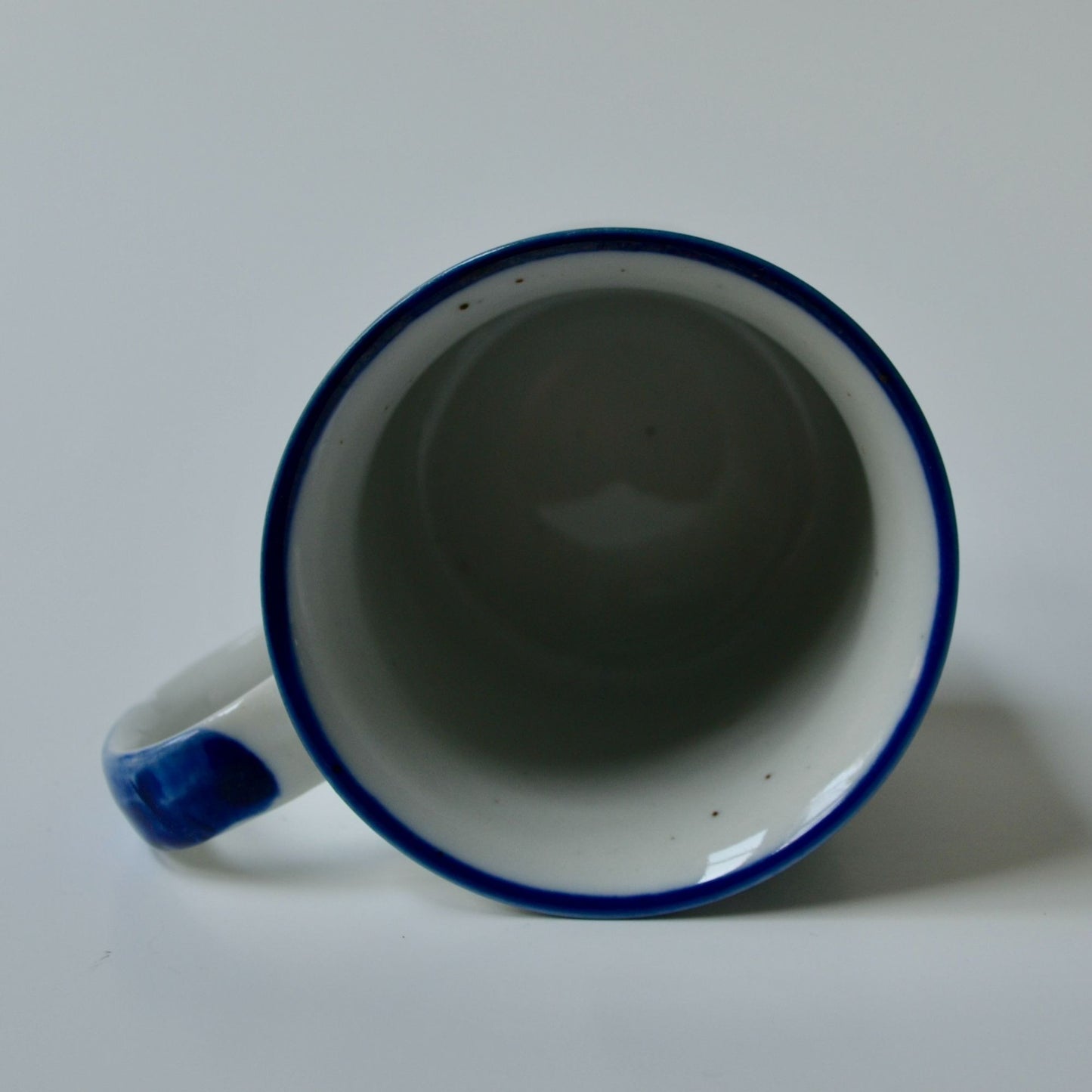 Vintage Blue Speckled Floral Flowers Coffee Mug