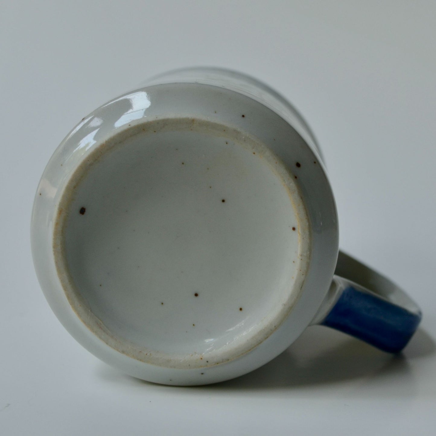 Vintage Blue Speckled Floral Flowers Coffee Mug