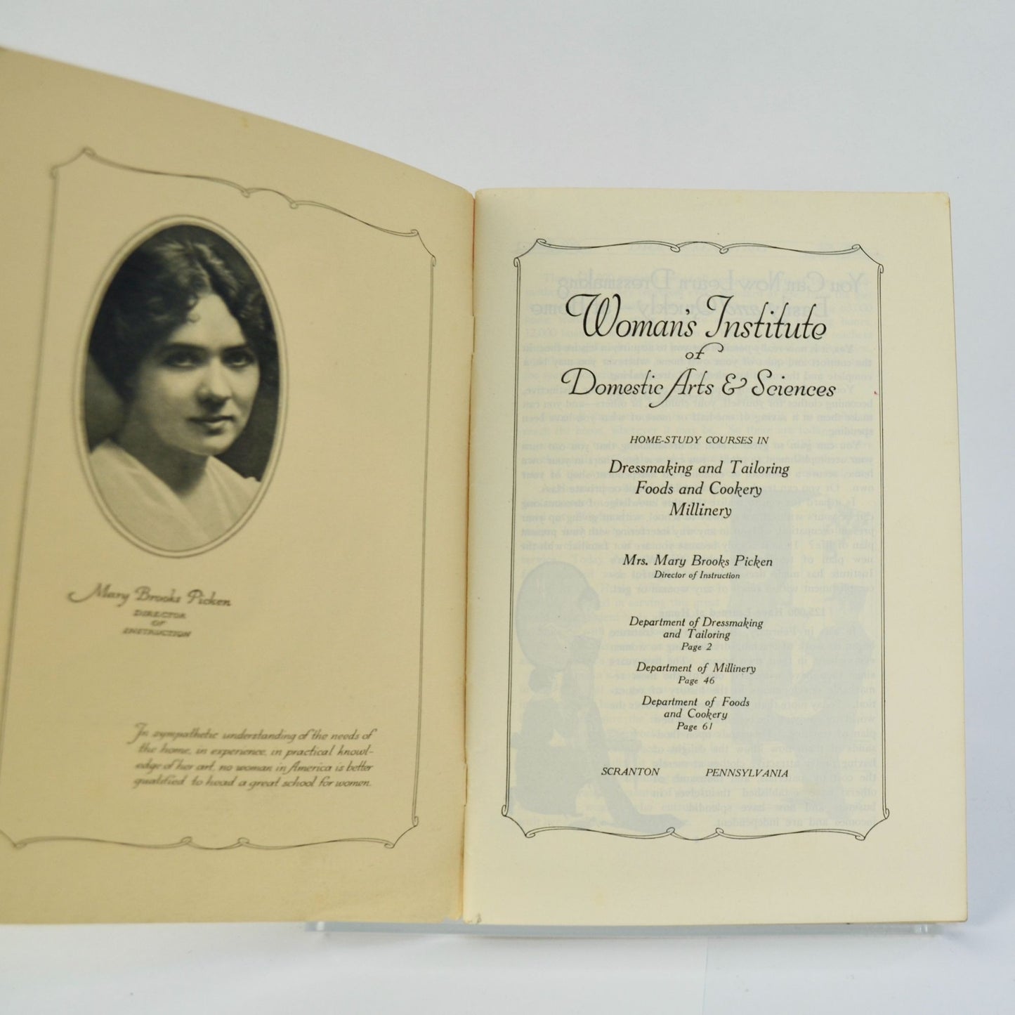 Woman's Institute of Domestic Arts & Sciences Booklet Magazine 1921 Antique