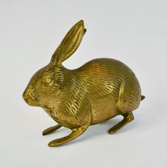 Brass Rabbit Bunny Vintage 5"
