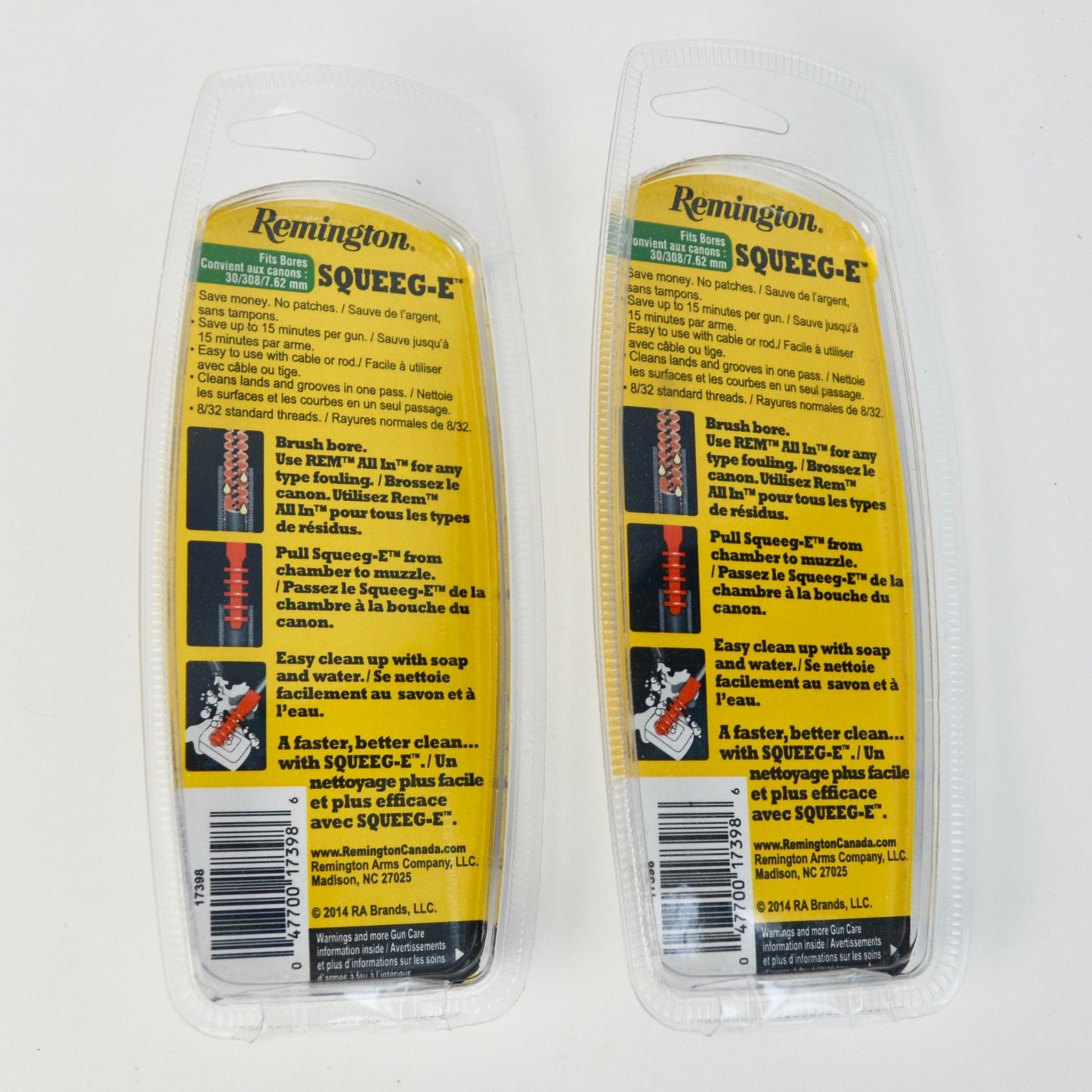 Lot 2 Remington Squeeg-E Bore Cleaner Swap .30-06 .308 7.62 mm Gun Cleaning