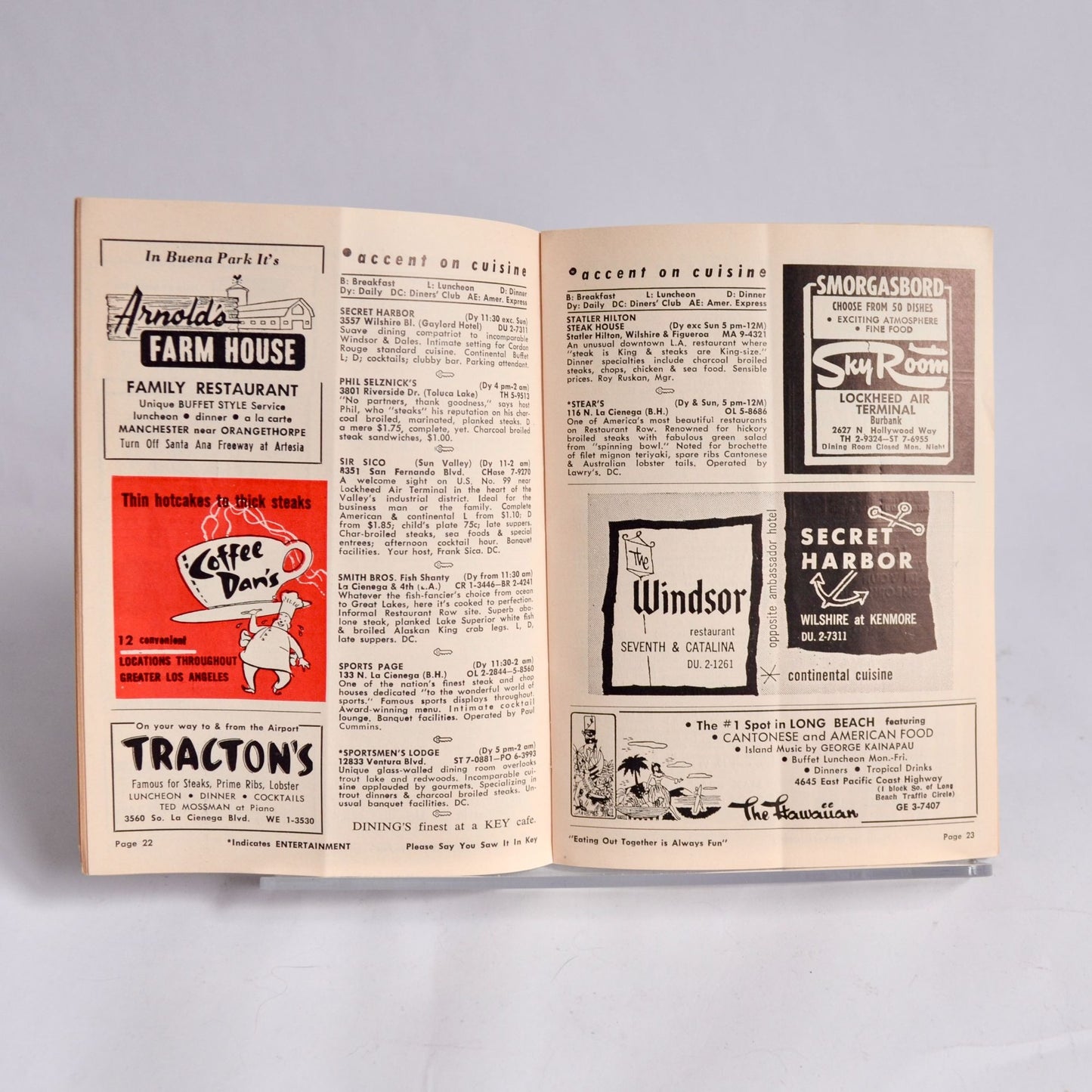Key Dining Entertainment Southern California Catalog 1959 Vintage