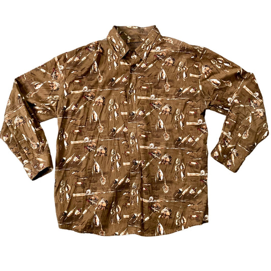Bluff Creek Outfitters Vintage Fishing Long-Sleeve Shirt Men's Size XL