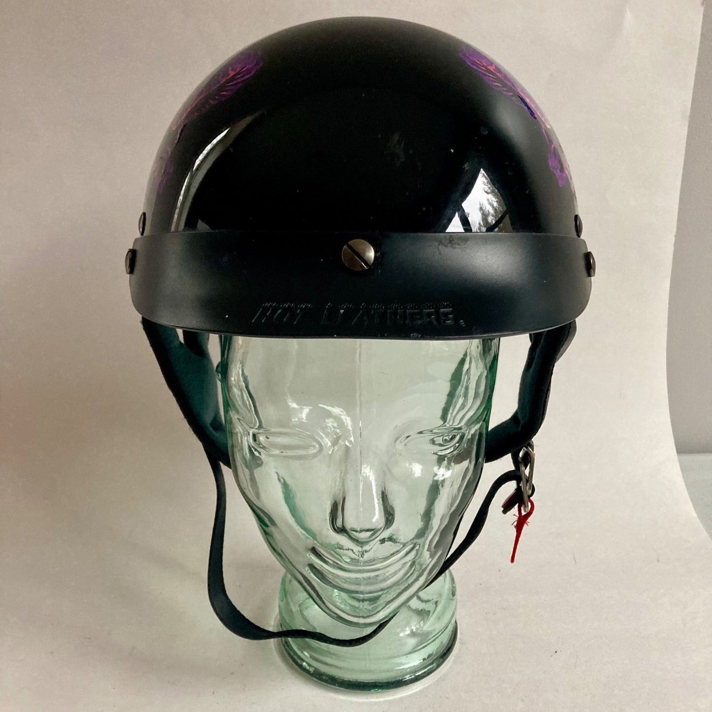 Hot Leathers Purple Blackout Eagle Motorcycle Half-Helmet Size XS