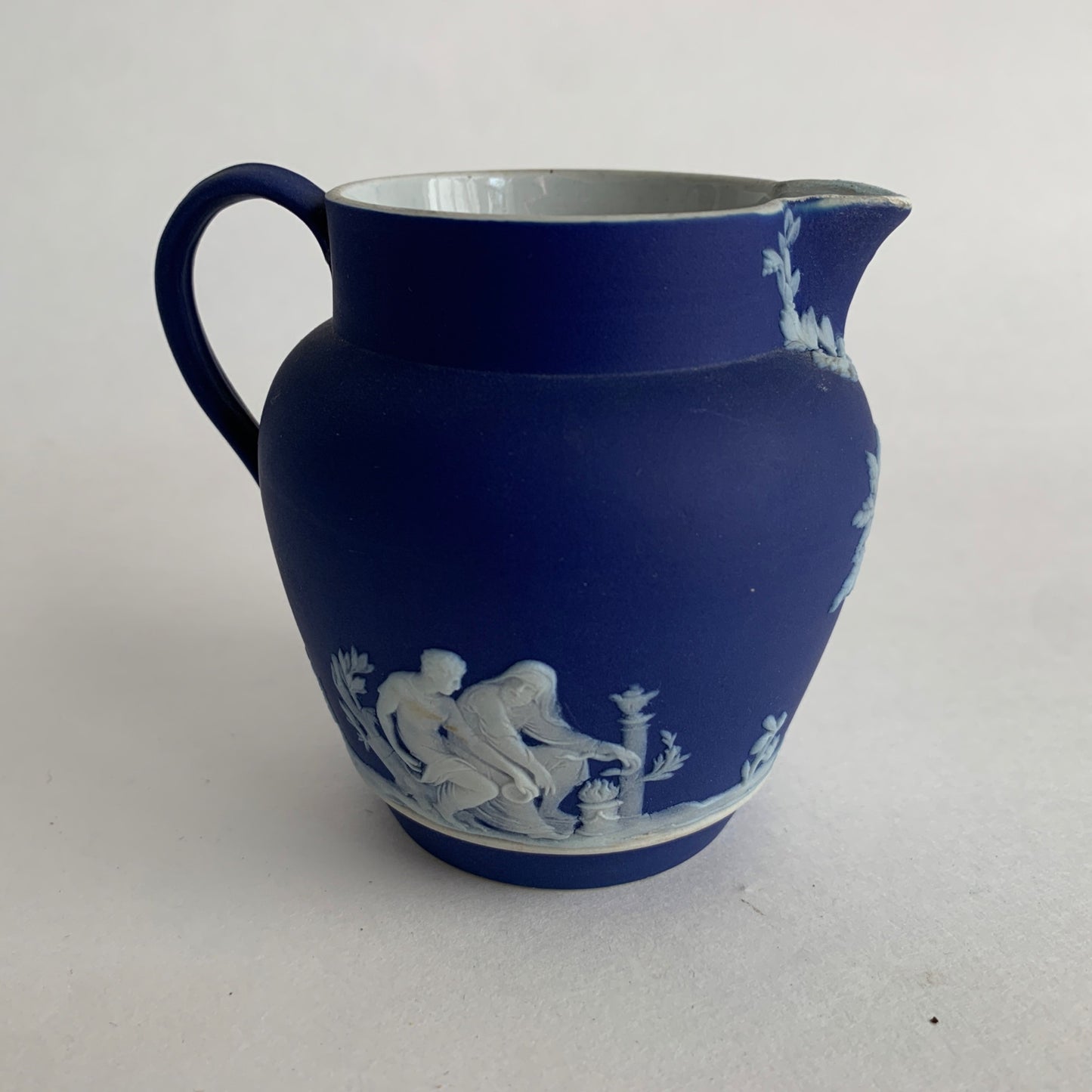 Wedgewood Jasperware Cobalt Creamer Pitcher *HAS REPAIRS*