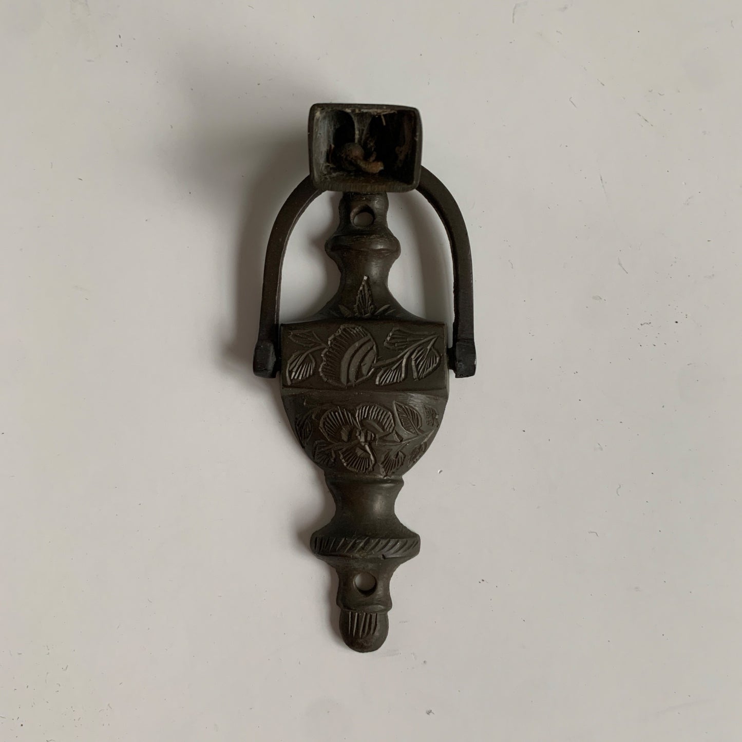 Vintage Bells of Sarna Door Knocker w/ Bell Small Engraved India Metal