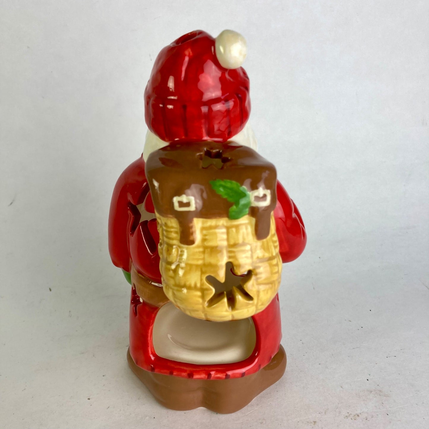 Hallmark Santa Claus Tea Light Candle Holder 7" Christmas Ceramic NICE!