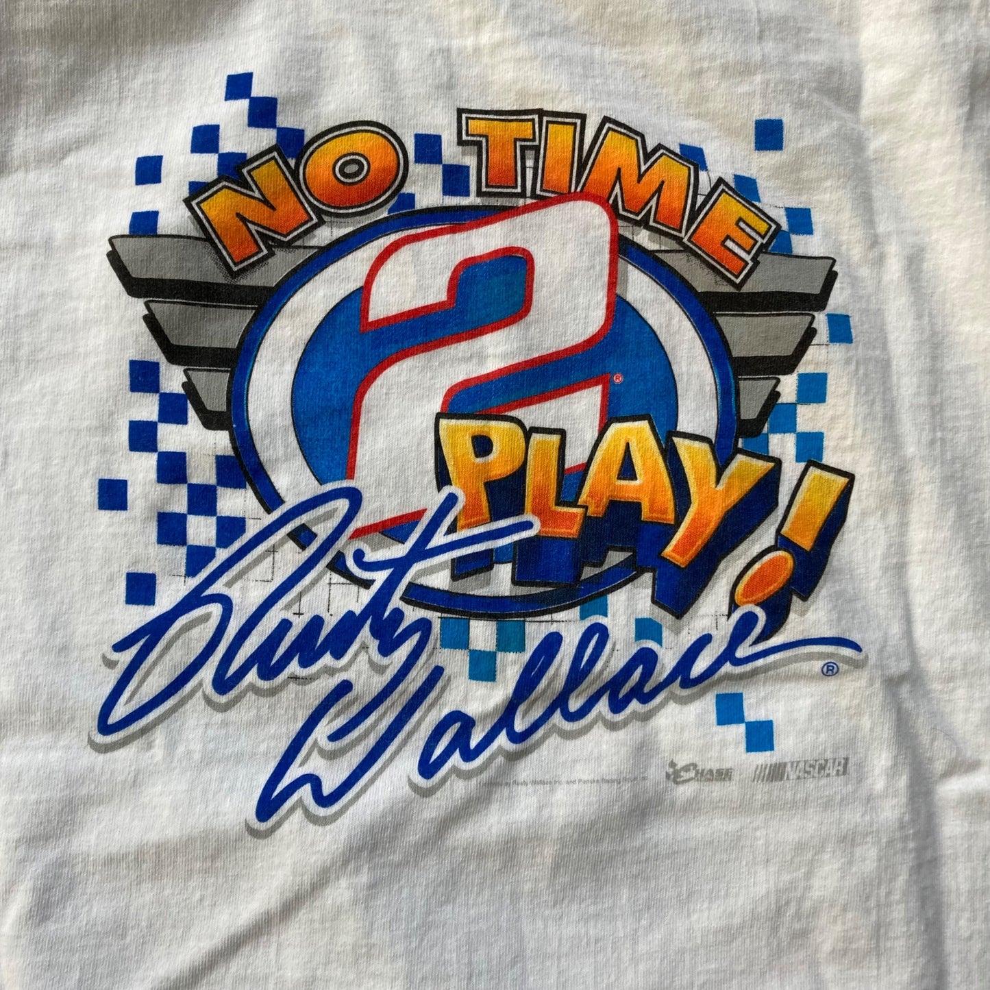 Vintage Rusty Wallace NASCAR "Outta The Way" T-Shirt Youth Size L No Time 2 Play