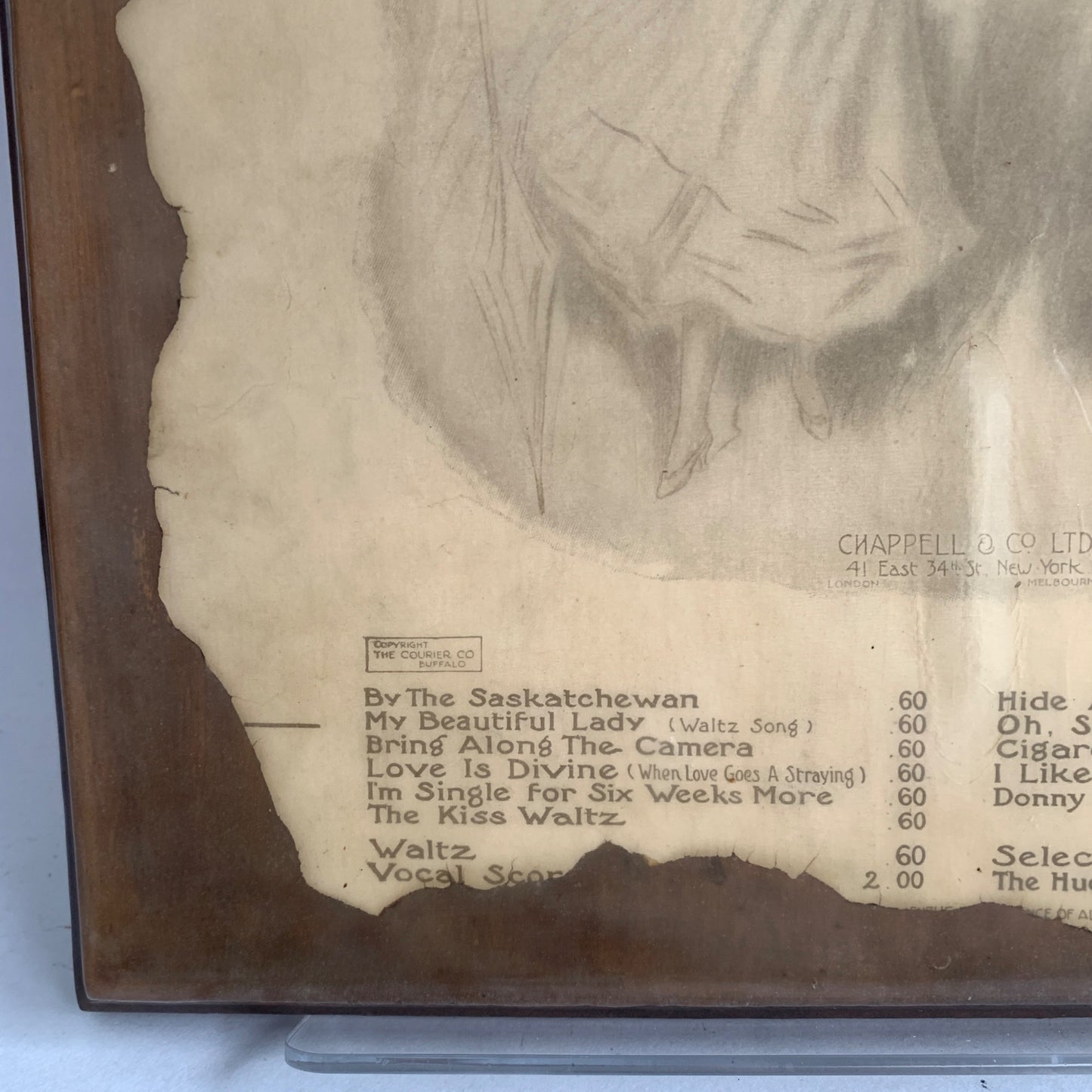 Vintage Piano Music The Pink Lady Laminated Lacquered on Wood Vintage