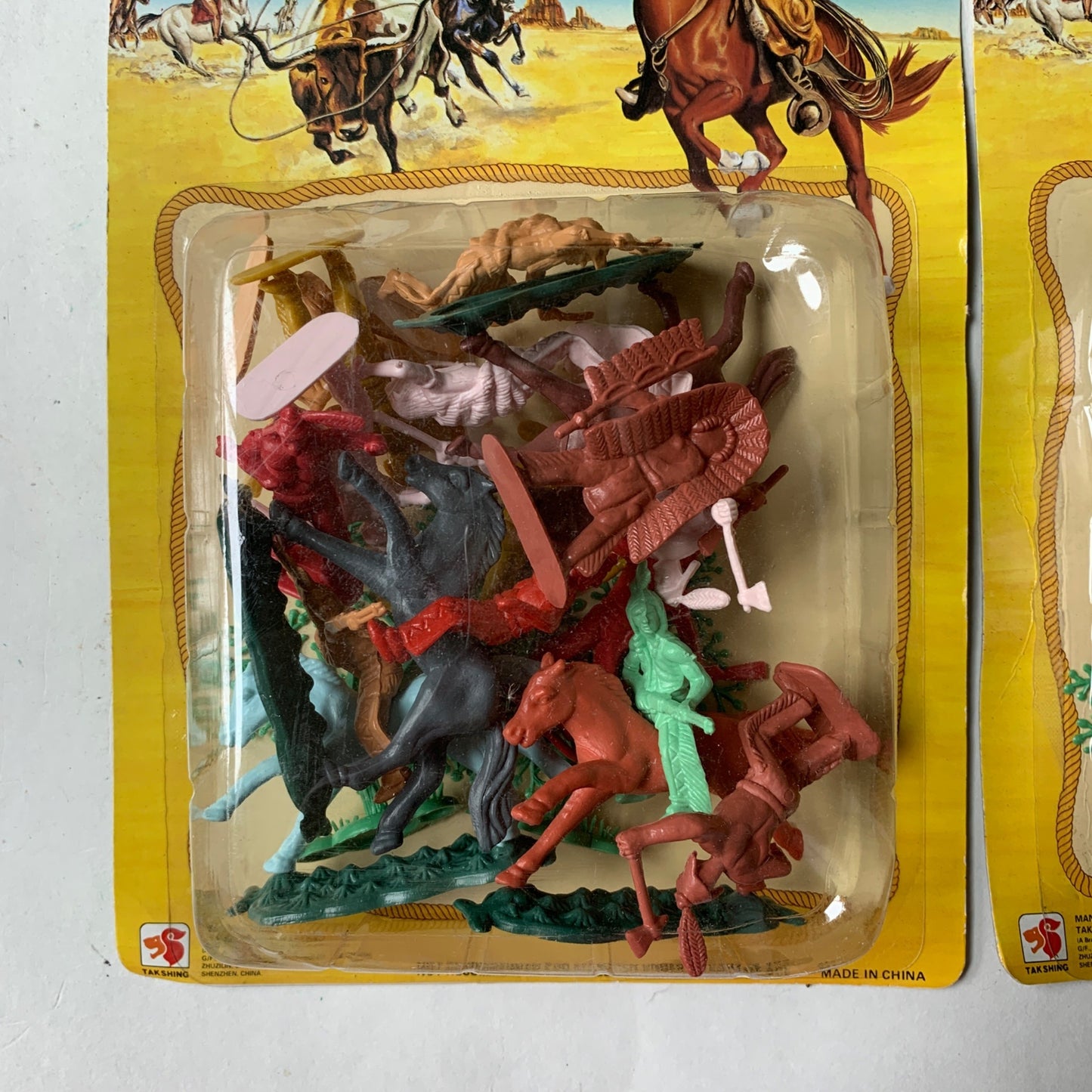 Tak Shing Figure Master Wild West Cowboy & Indian Play Set Vintage New