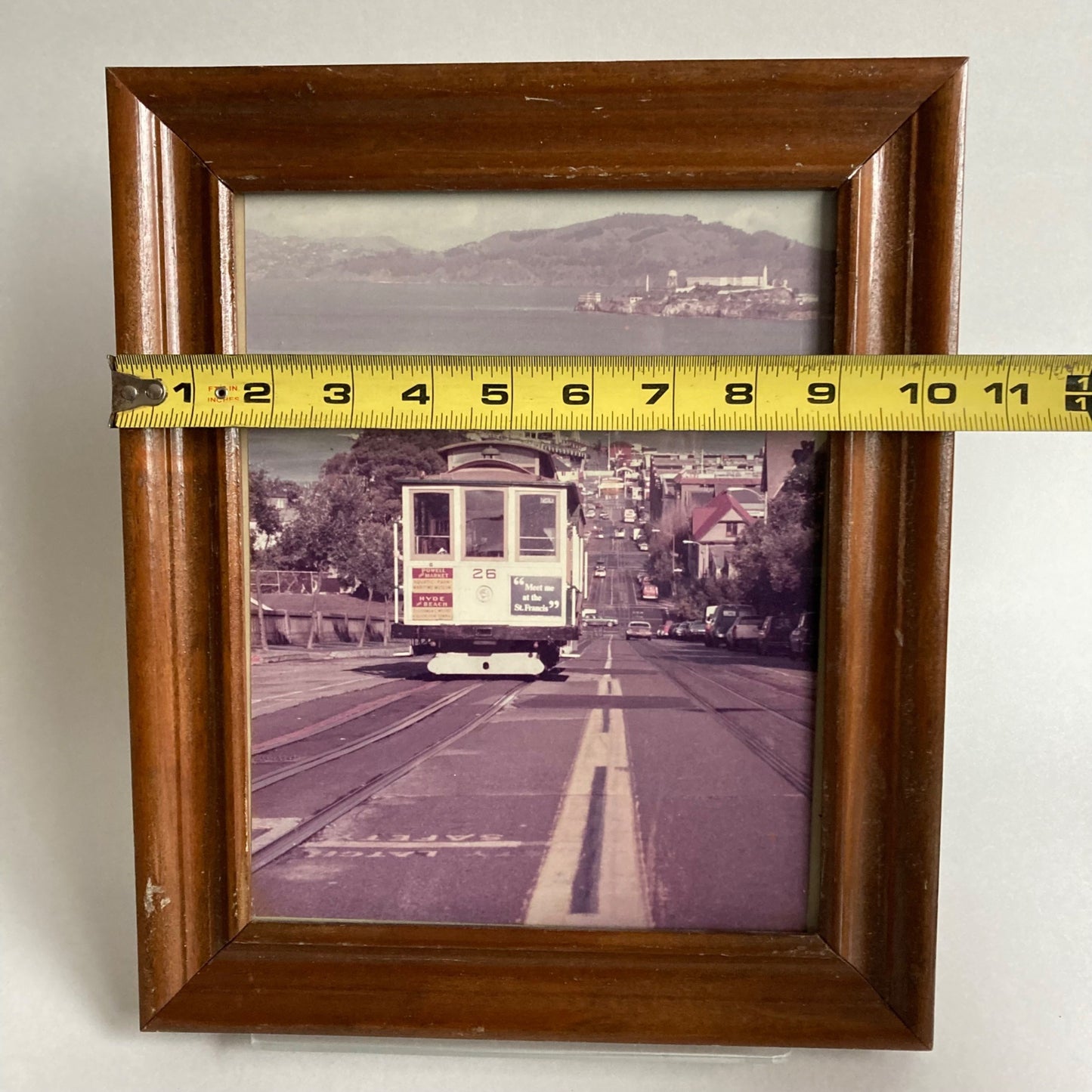 Vintage San Francisco Framed Photograph Trolley Car Alcatraz CA California