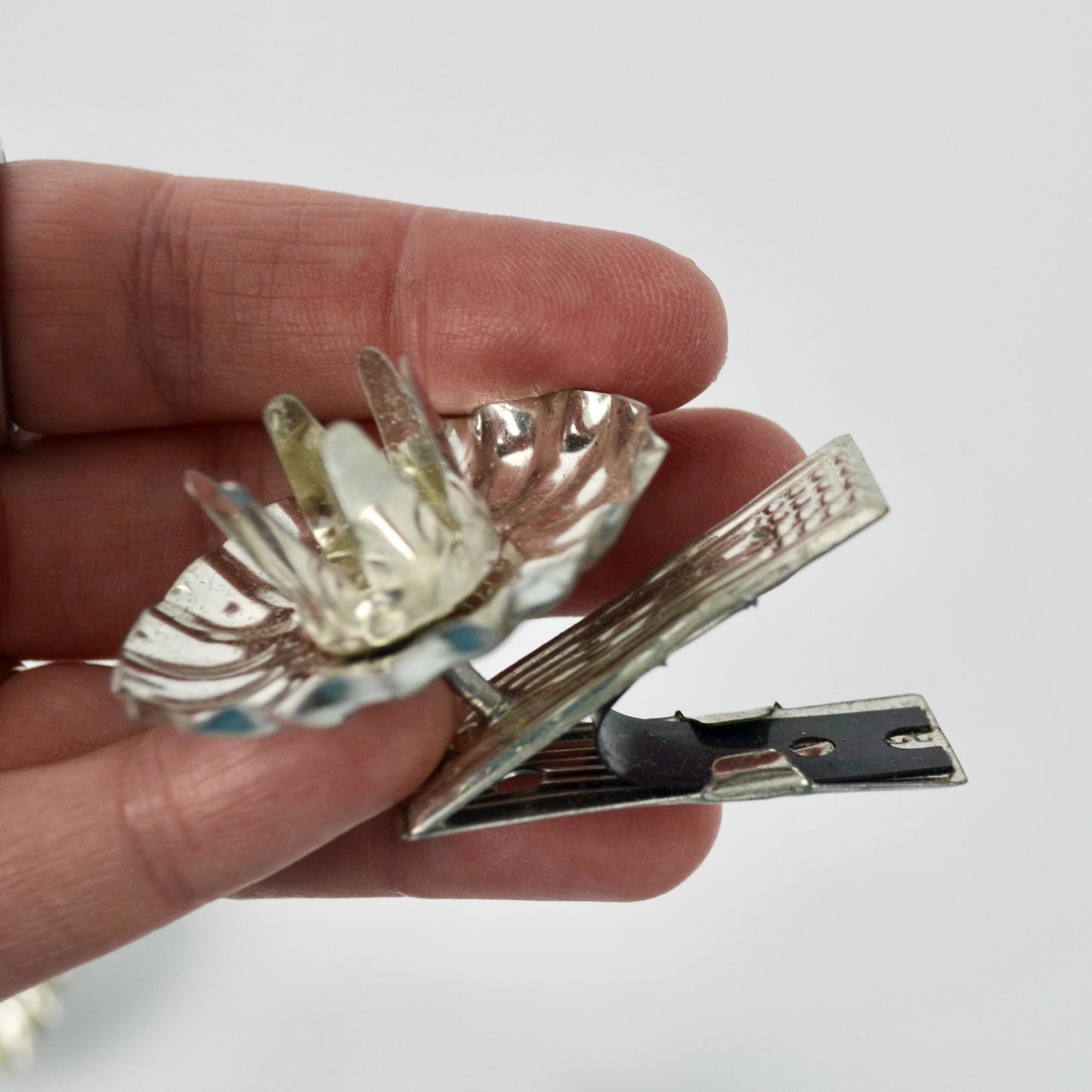 Vintage Aluminum Christmas Tree Candle Clips Lot of 6