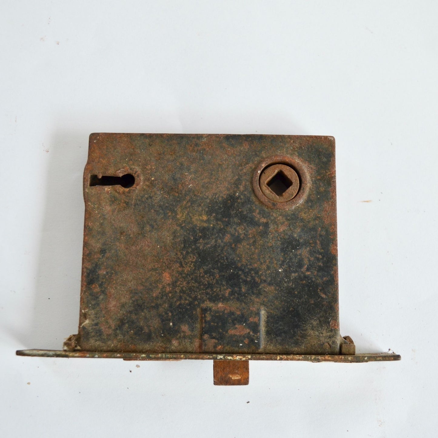 Antique Mortise Door Lock Cast Iron 5.25" Vintage Latch Salvage NO KEY