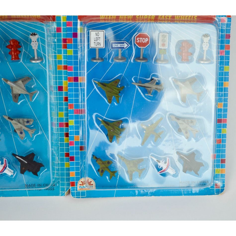 Funrise Micro Action Jet Planes and Magnifiers Set New Vintage NOS 1989