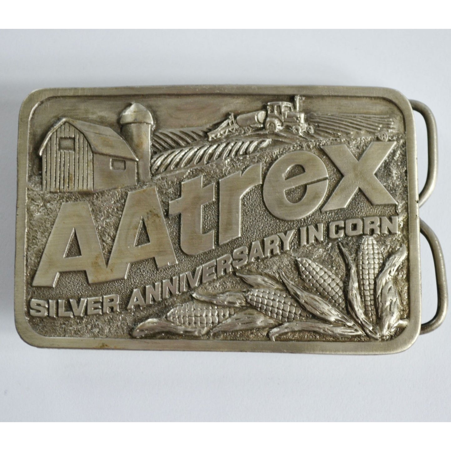 AAtrex Silver Anniversary Corn Pewter Belt Buckle
