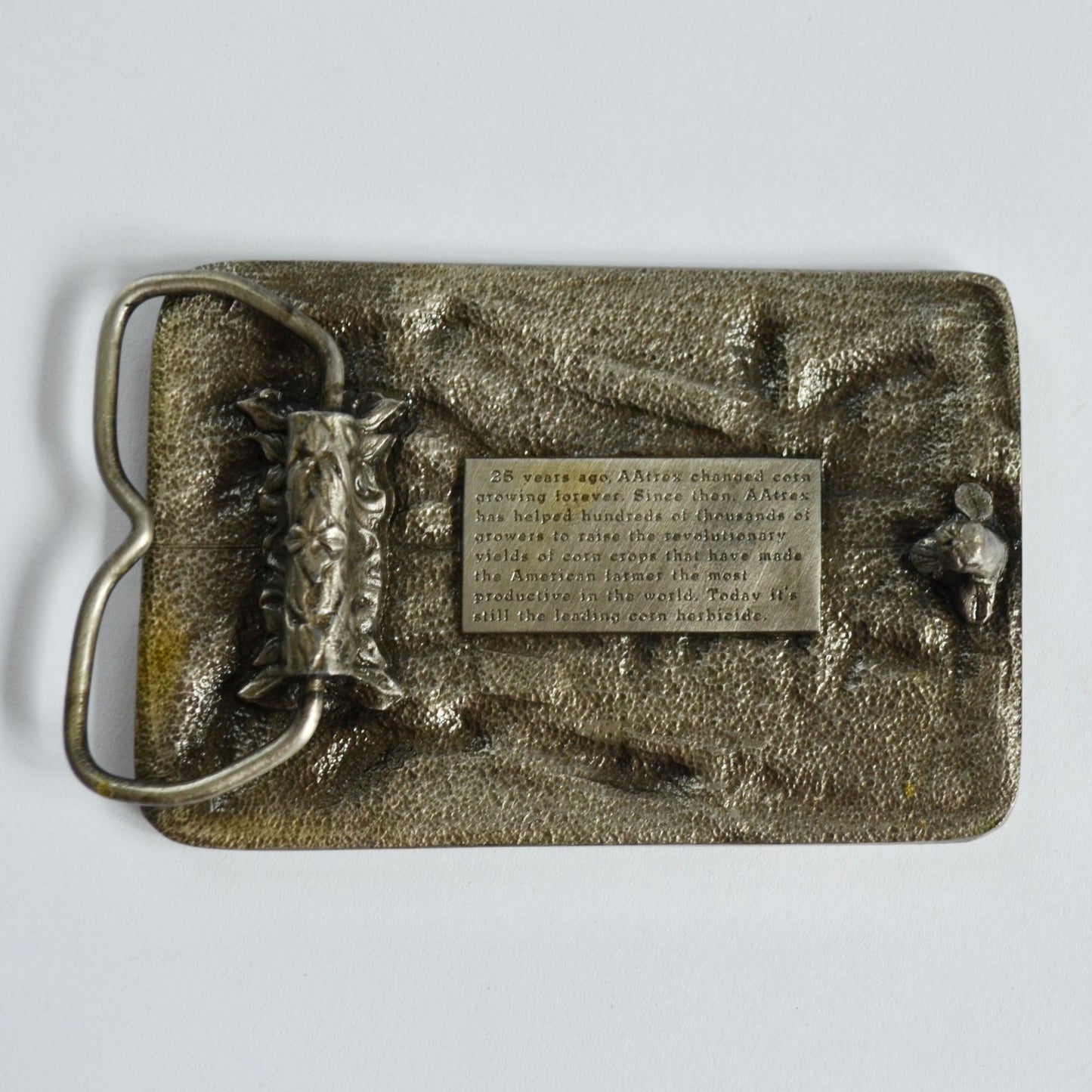 AAtrex Silver Anniversary Corn Pewter Belt Buckle