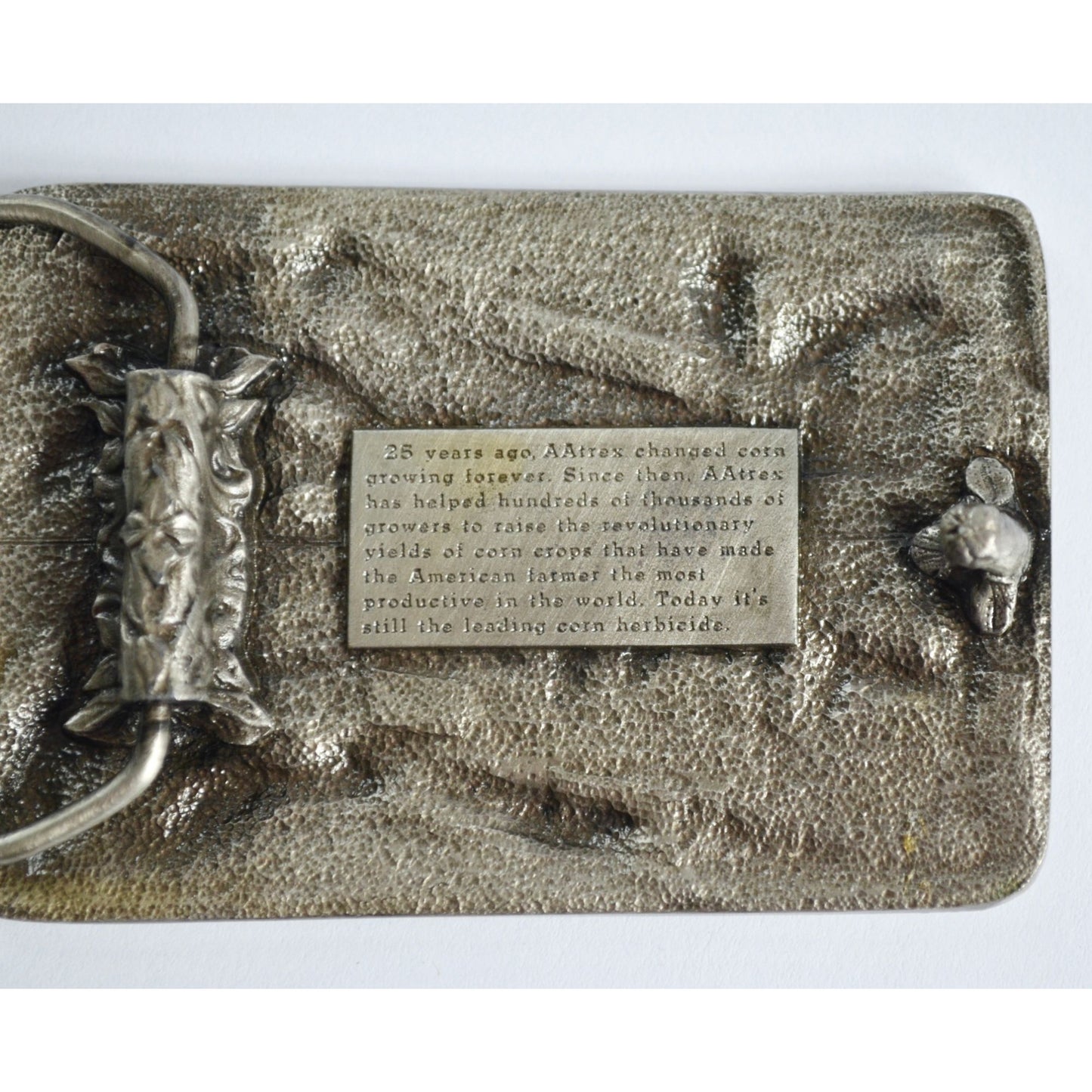 AAtrex Silver Anniversary Corn Pewter Belt Buckle