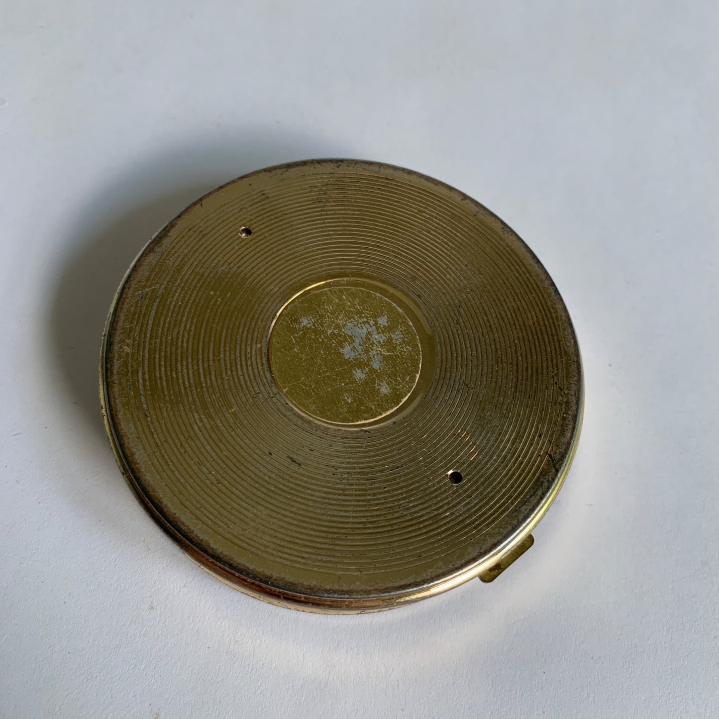 Max Factor Vintage Gold Toned & Black Eagle Crown Detail Compact Metal
