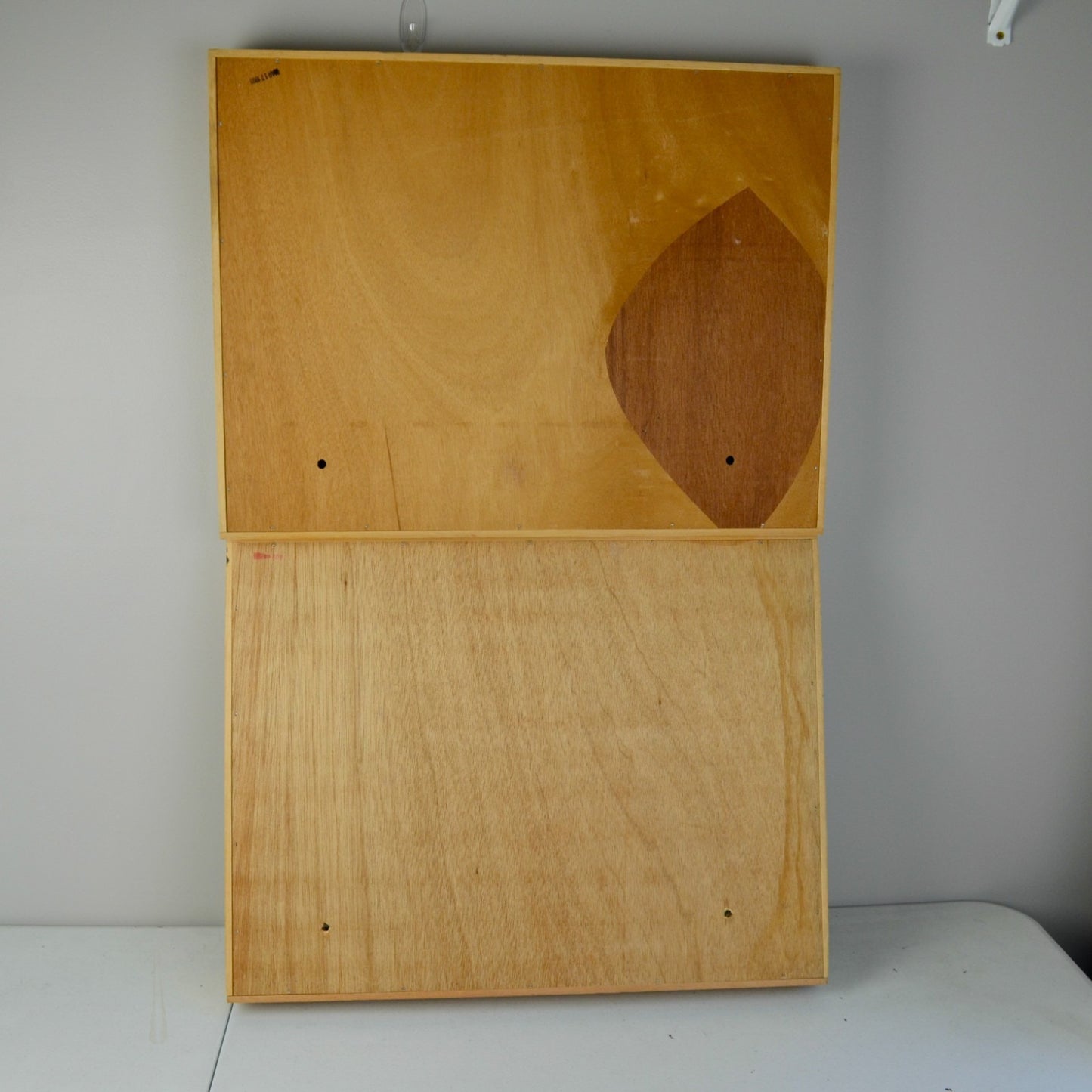 Set of 2 Napa Valley Box Company 100 Cassette Tape Wall Rack Wood Holder