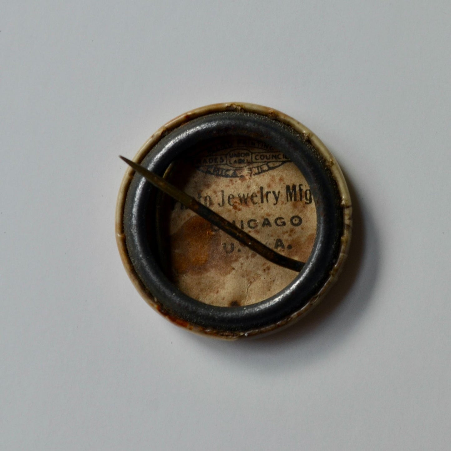 Antique Theodore Teddy Roosevelt Campaign Pin Mini Photo Jewelry Mfg. Chicago