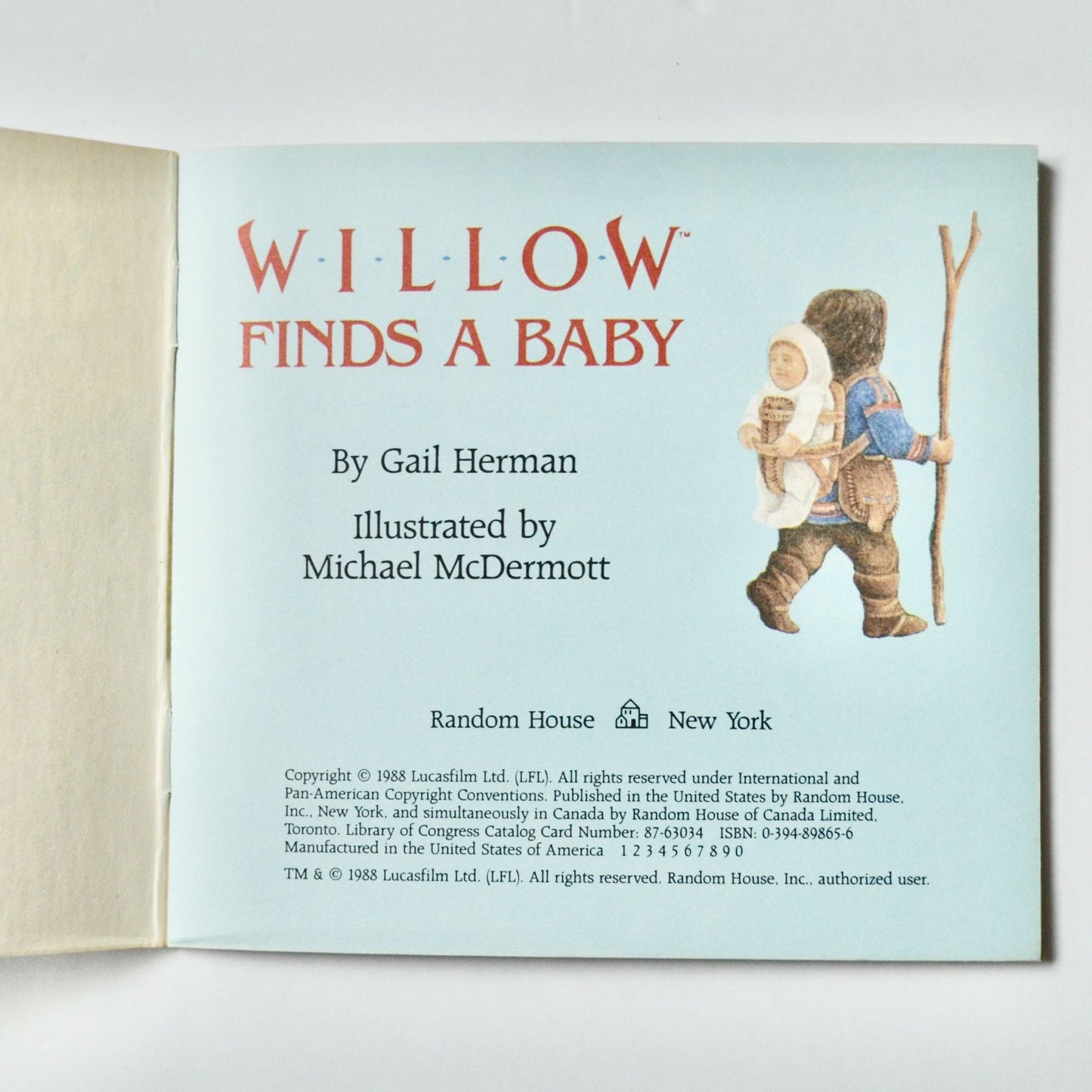 Willow Finds a Baby Vintage Book 1988 Lucasfilm Gail Herman