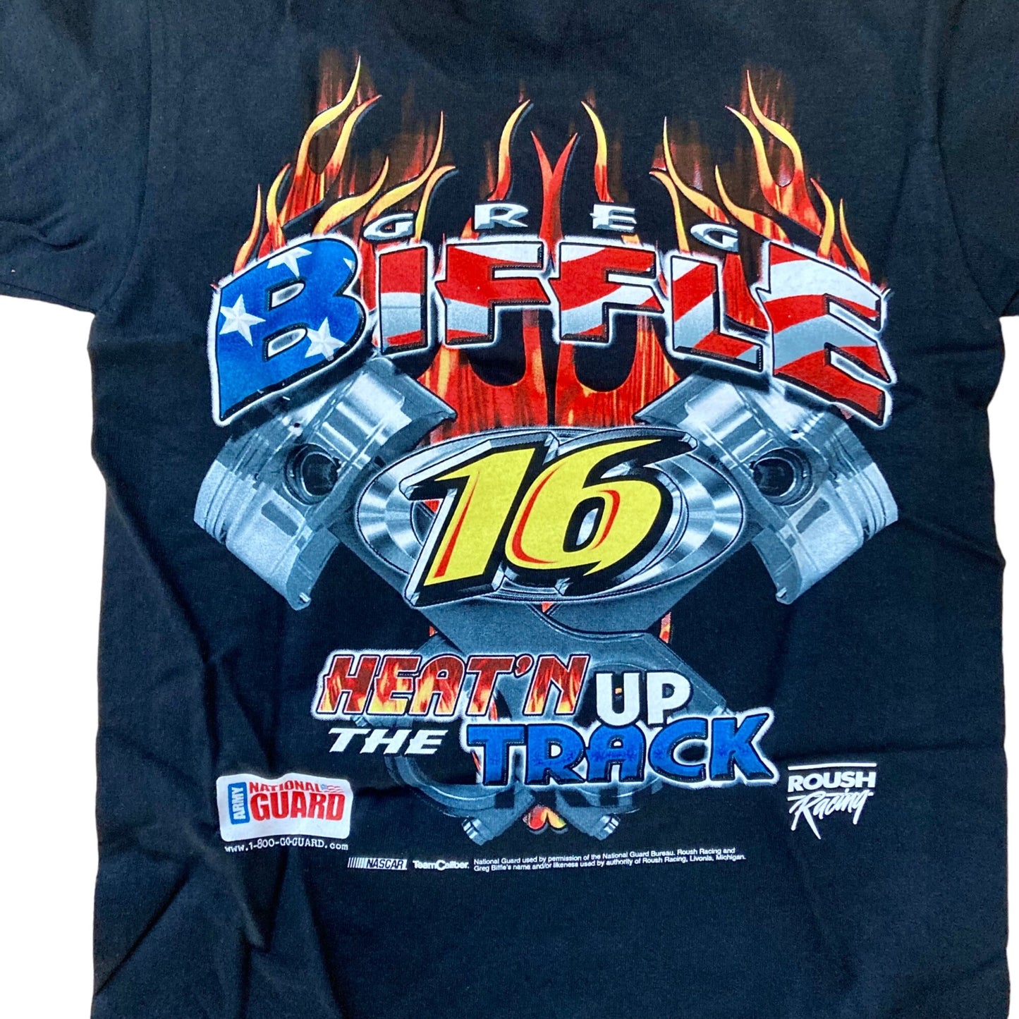 Vintage NASCAR Greg Biffle #16 T-Shirt Youth XS National Guard NEW Roush Racing