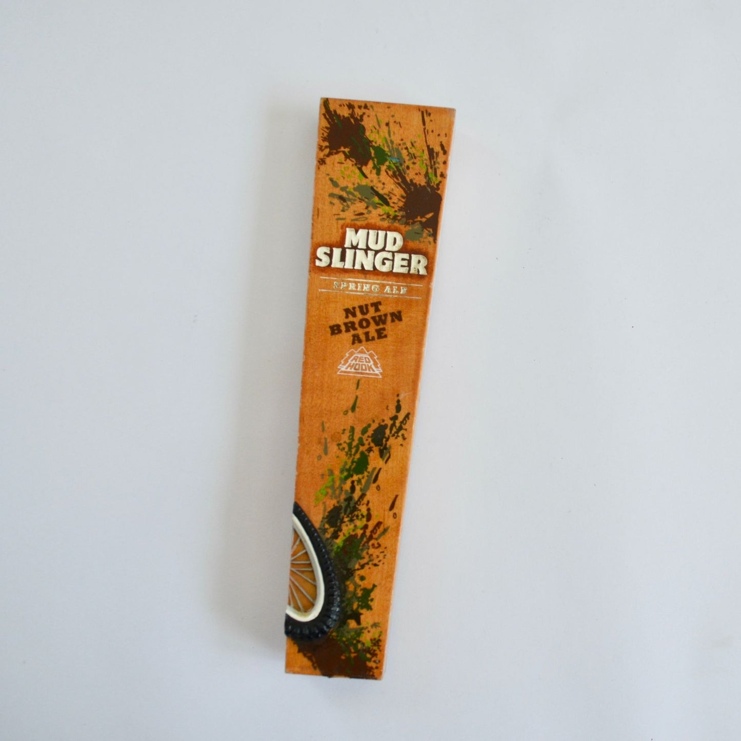 Red Hook Mud Slinger Nut Brown Ale Tap Handle 10" Mountain Bike Tire Beer