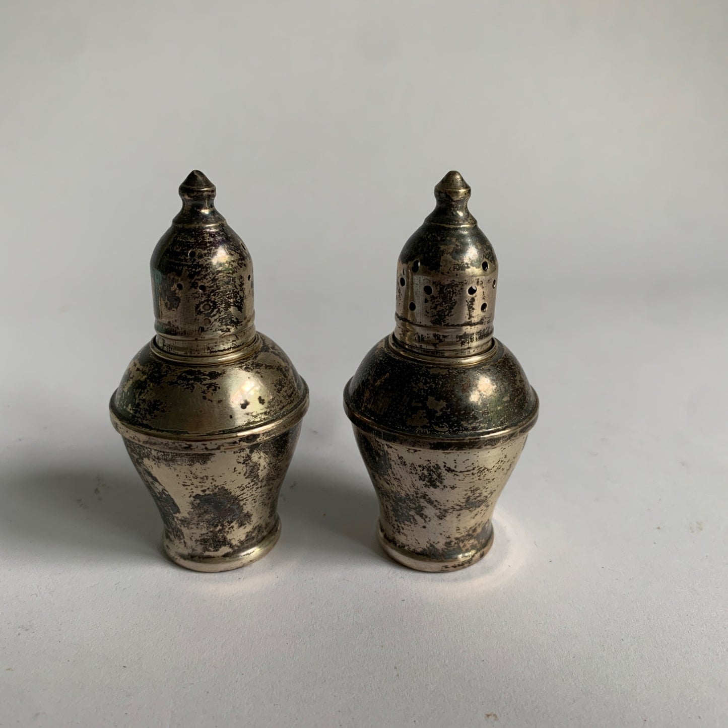 Sterling Silver Weighted Salt & Pepper Shakers with Box Vintage Duchin Creation
