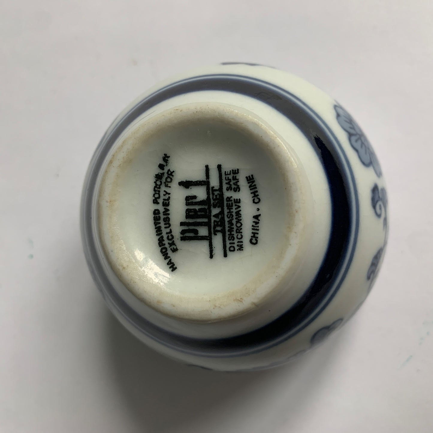 Pier 1 One Imports White Blue Paisley Floral Teapot 4 Cups