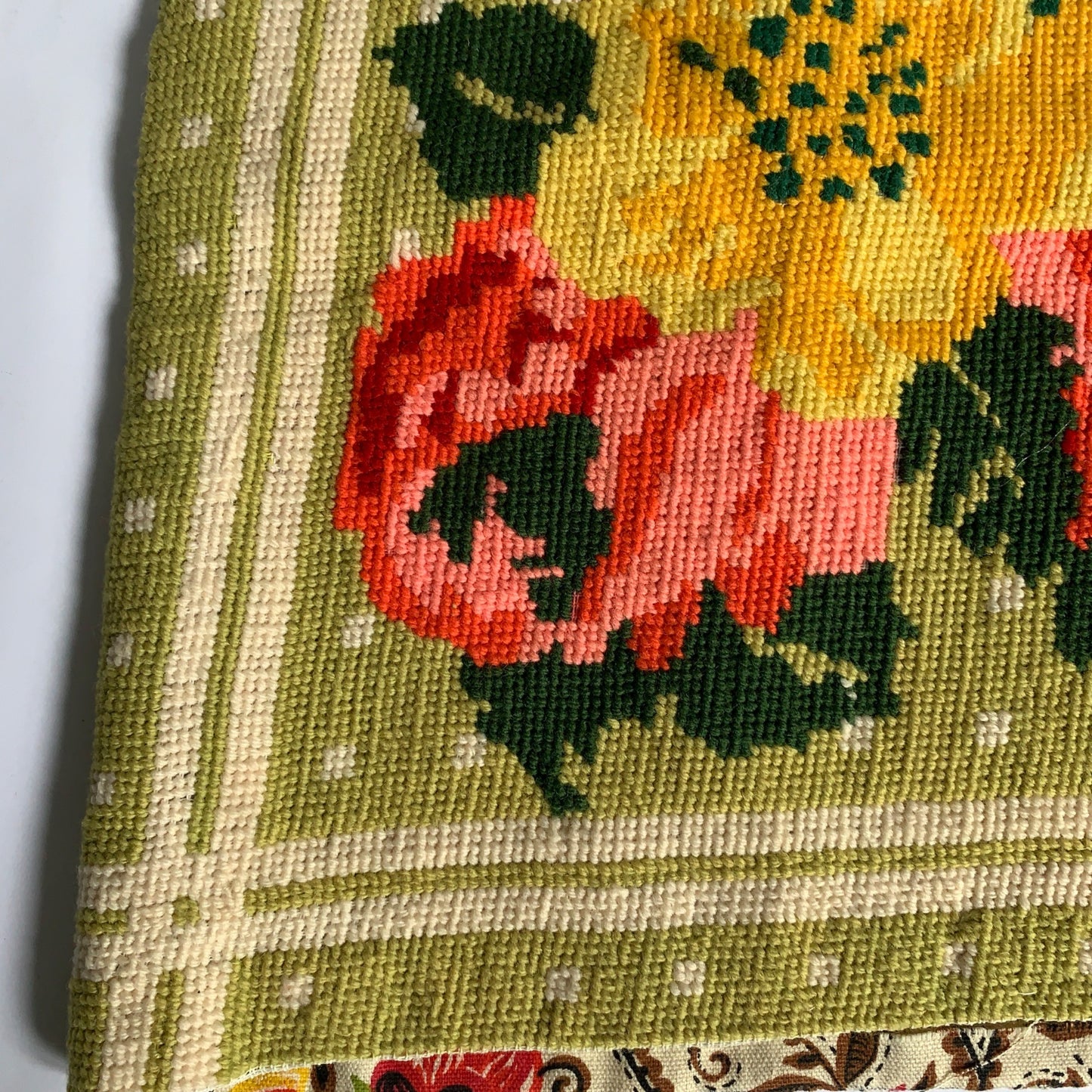 Vintage Unused Tapestry Needlepoint Pillowcase Square
