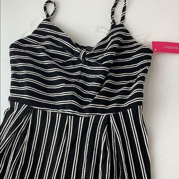 NEW Xhilaration Black White Stripe Jumpsuit Small