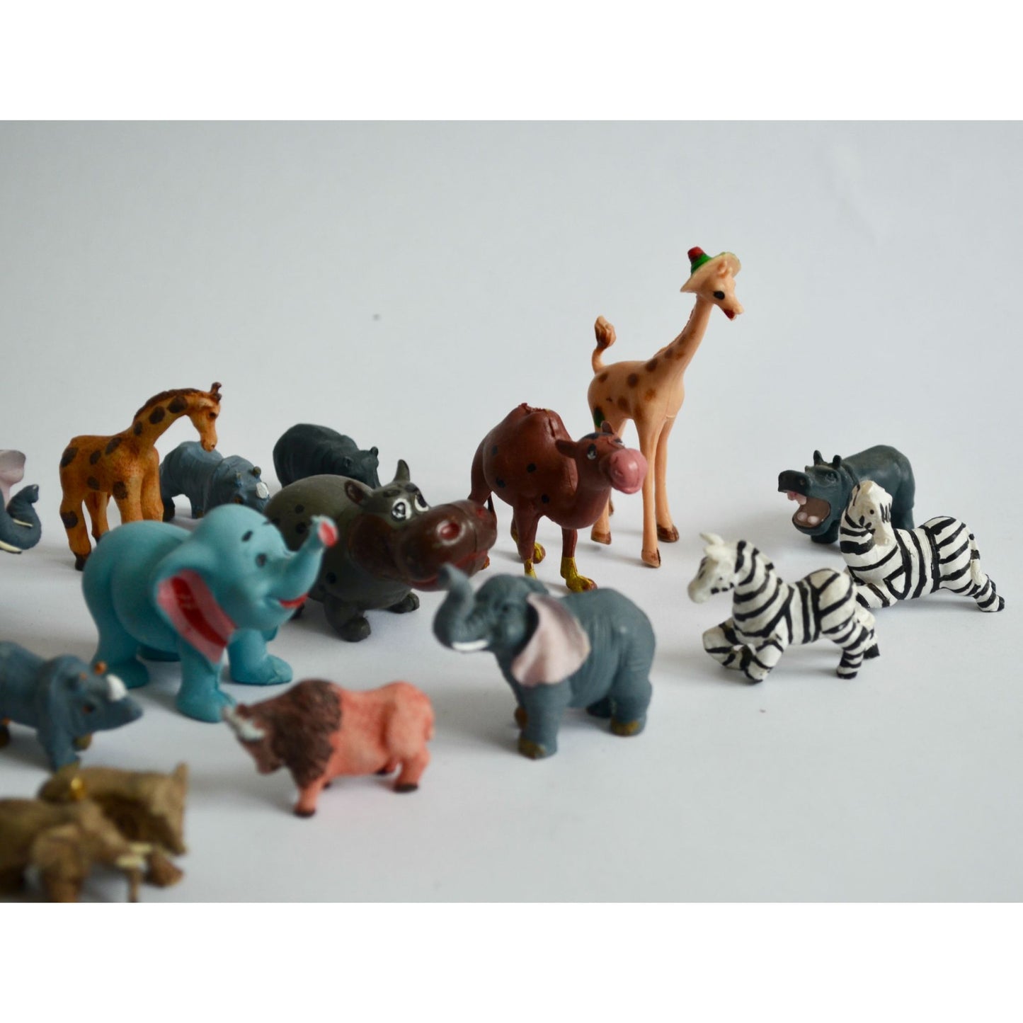 Large Lot Miniature Animal Figurines Toy Figures Hallmark Hong Kong Vintage