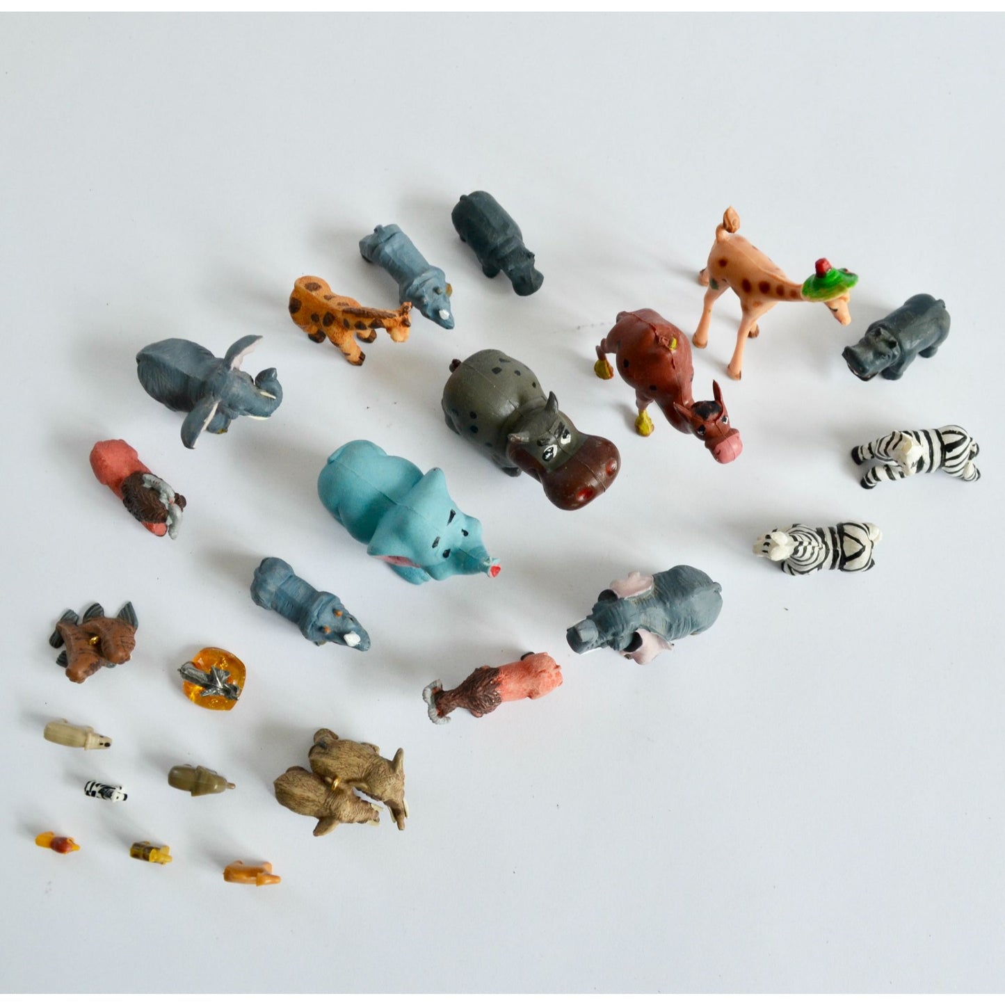 Large Lot Miniature Animal Figurines Toy Figures Hallmark Hong Kong Vintage