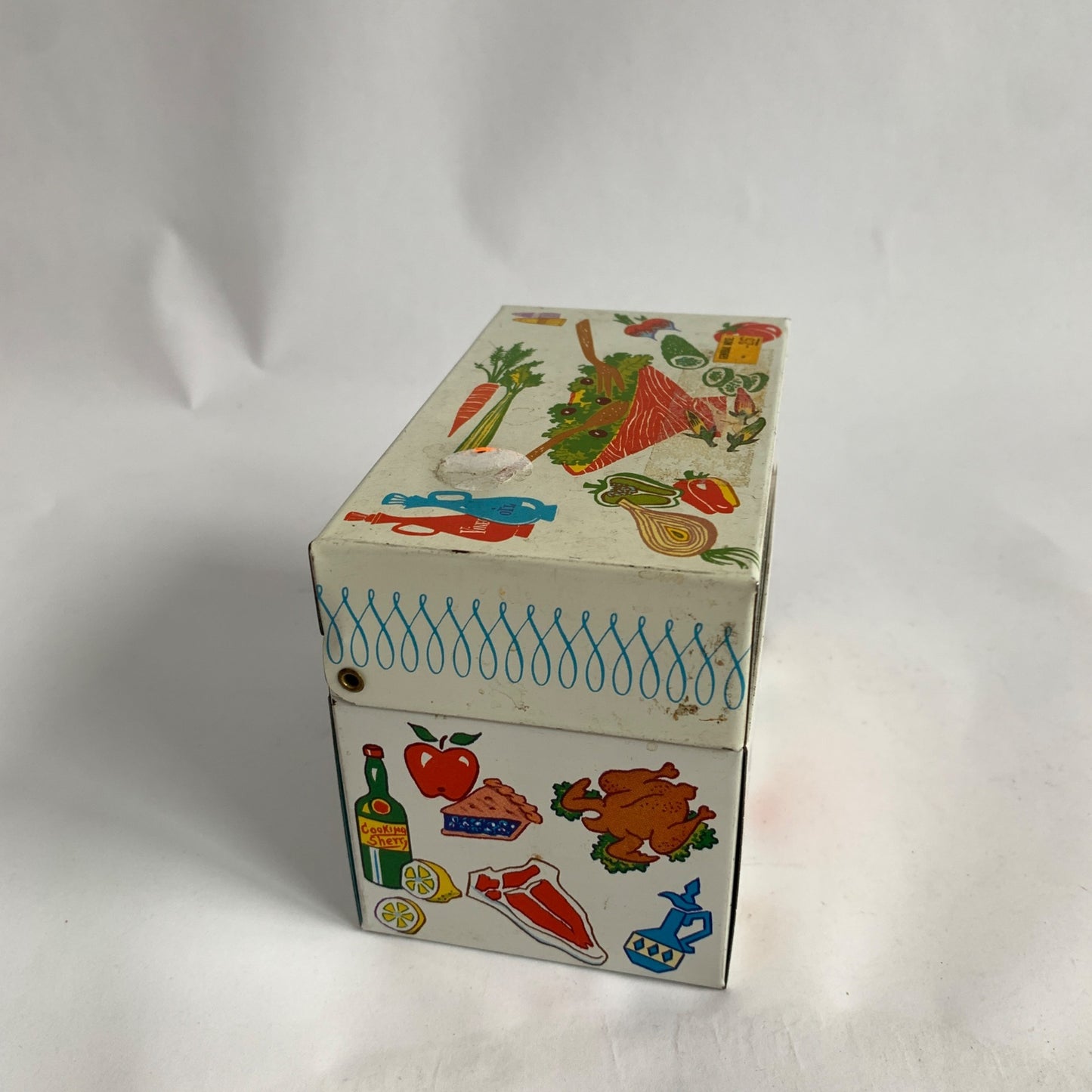 Vintage Ohio Art Metal Recipe Box Lobster Design