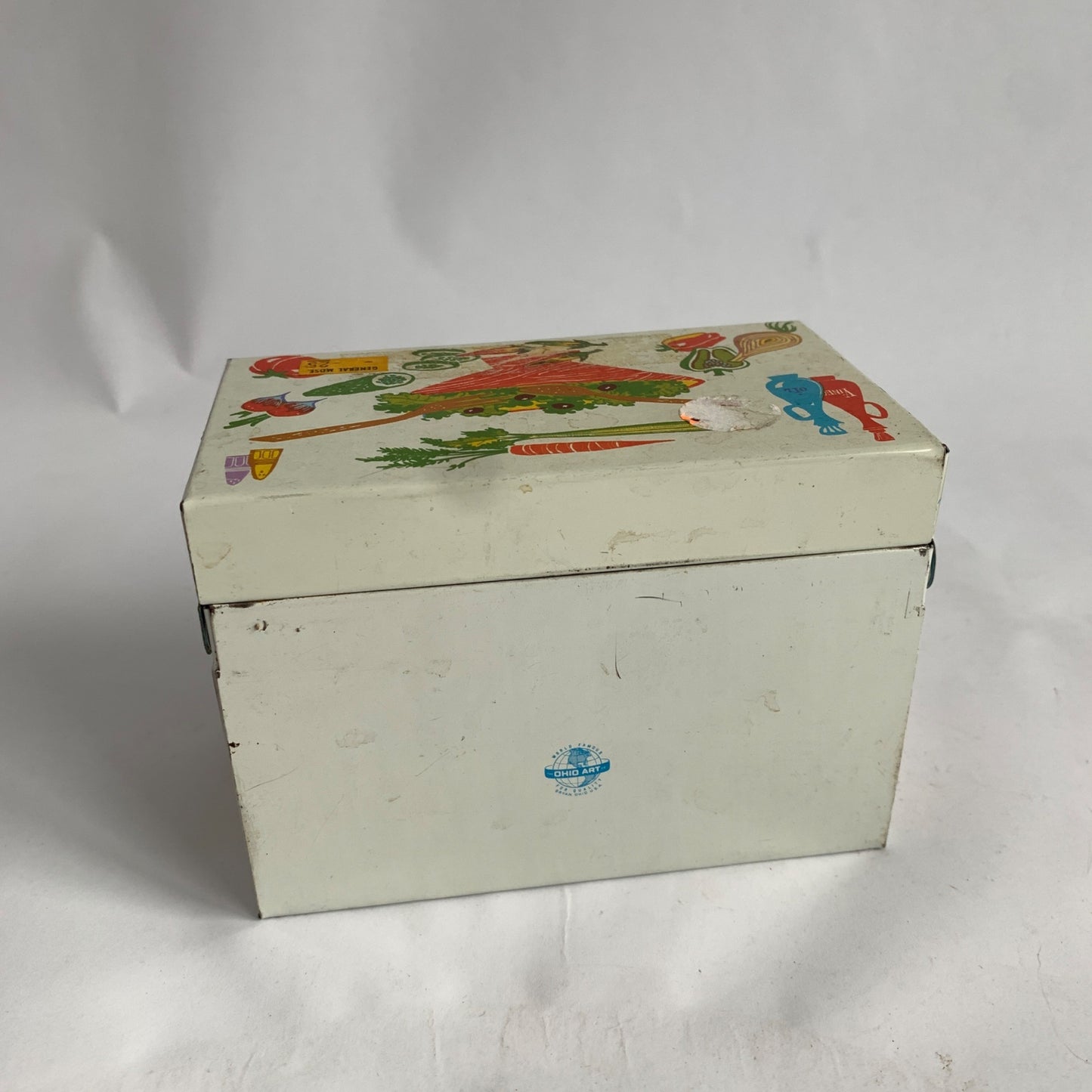 Vintage Ohio Art Metal Recipe Box Lobster Design