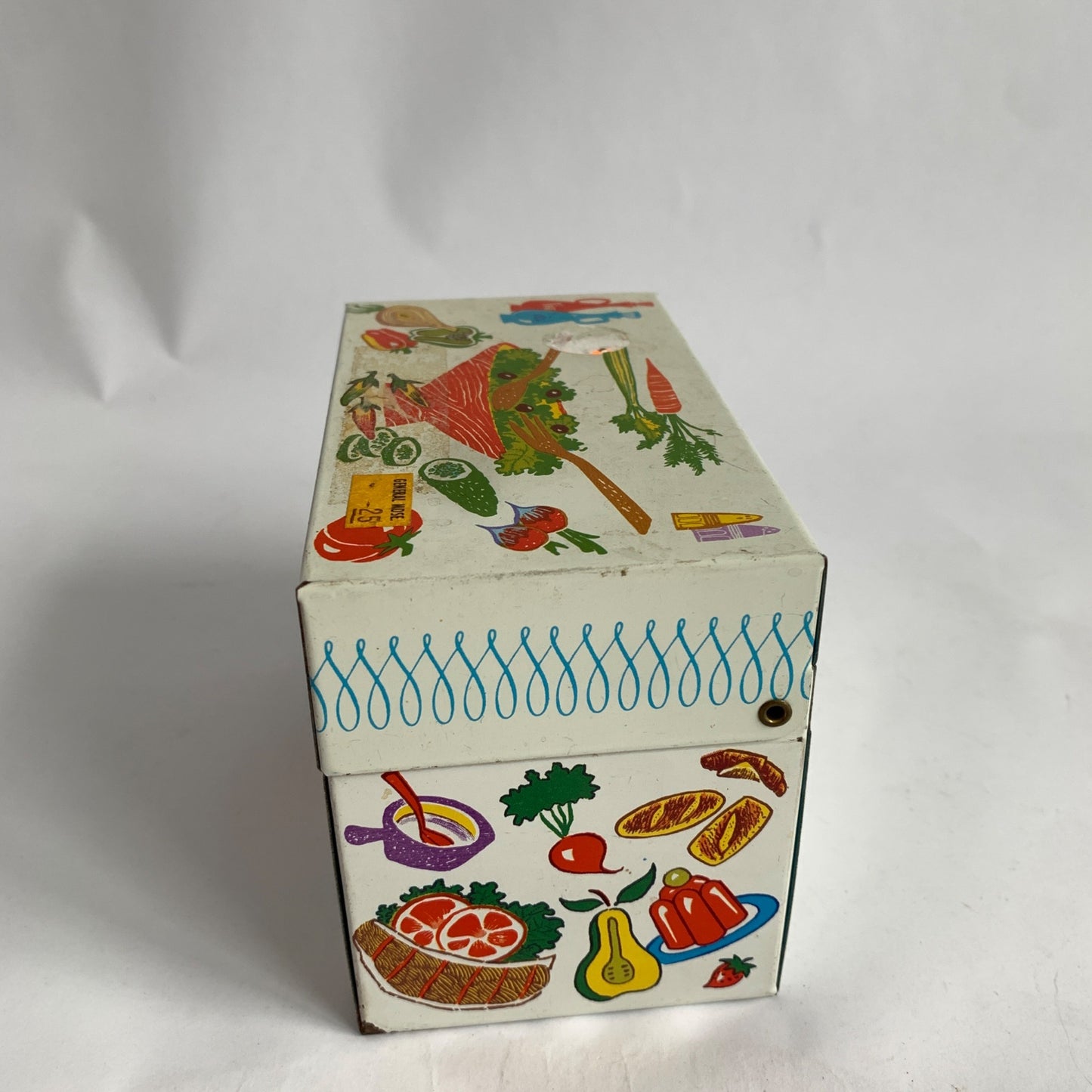 Vintage Ohio Art Metal Recipe Box Lobster Design