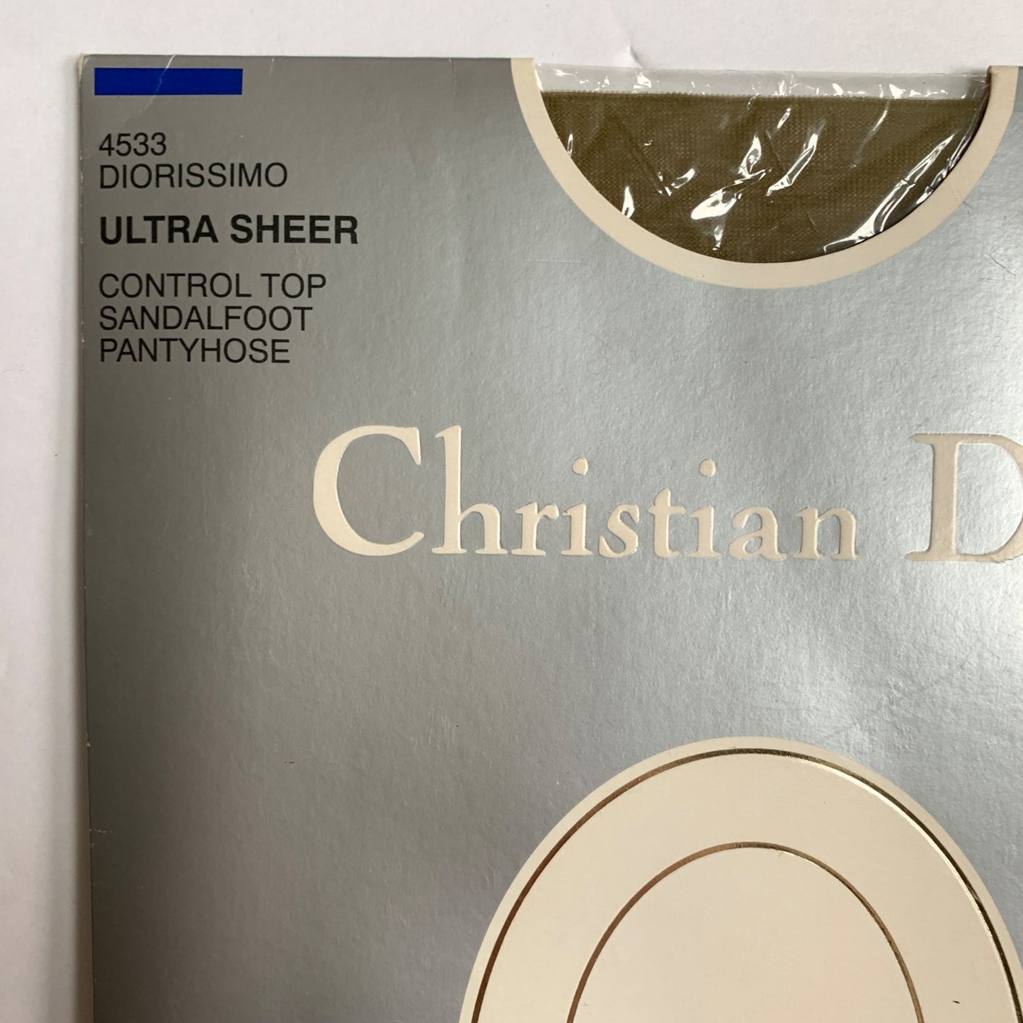 Christian Dior Vintage Diorissimo Ultra Sheer Pantyhose Sandalfoot Control Top 4533 Olive